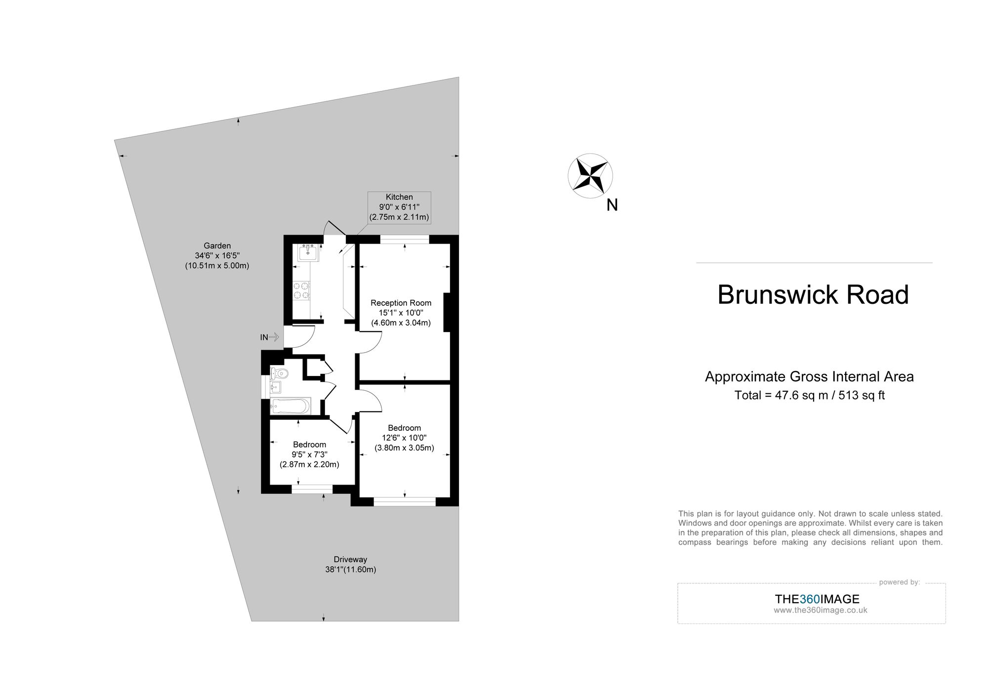 2 bed flat to rent in Brunswick Road, London, E10 - Property floorplan