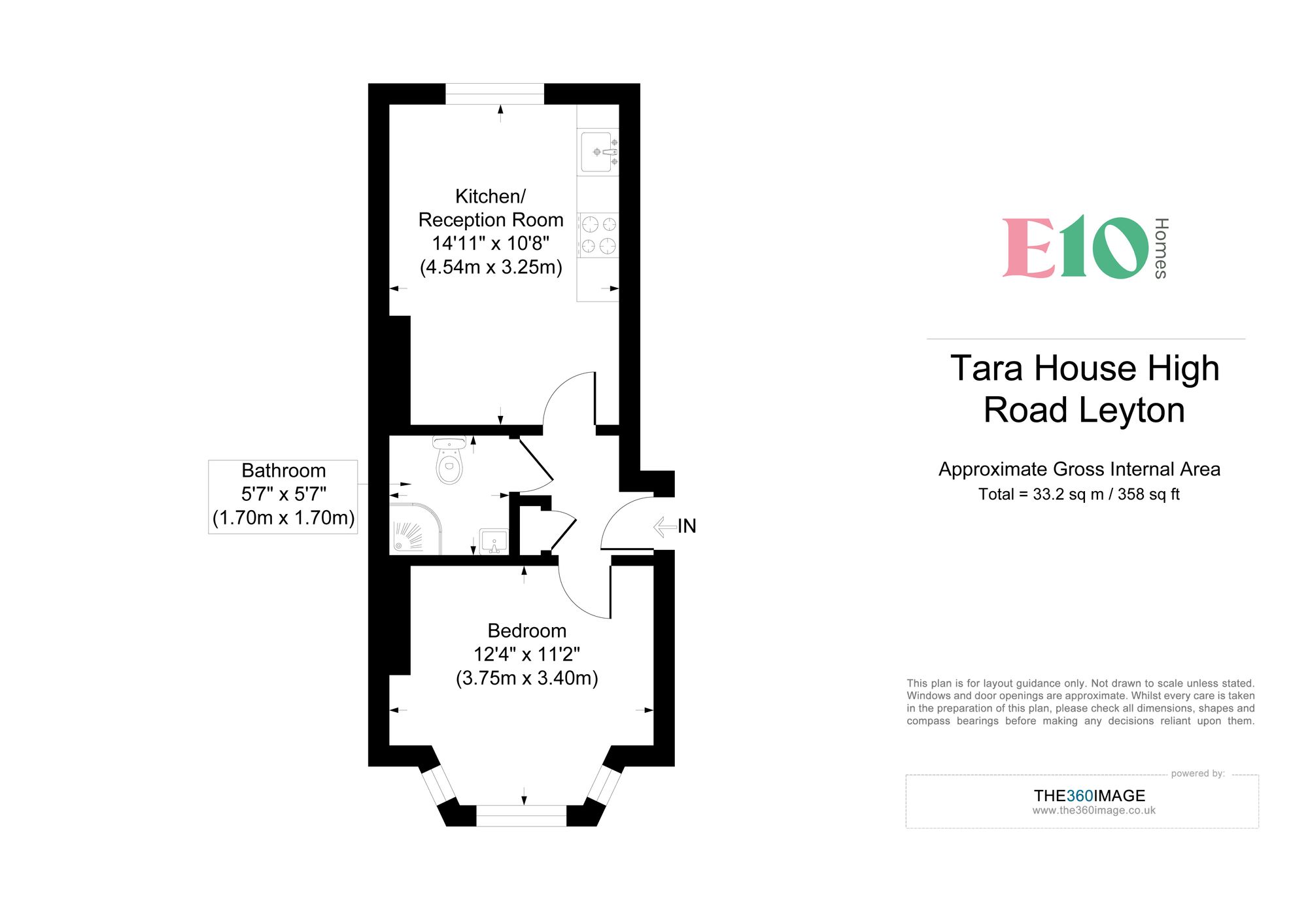 1 bed flat for sale in High Road Leyton, Tara House, E10 - Property floorplan