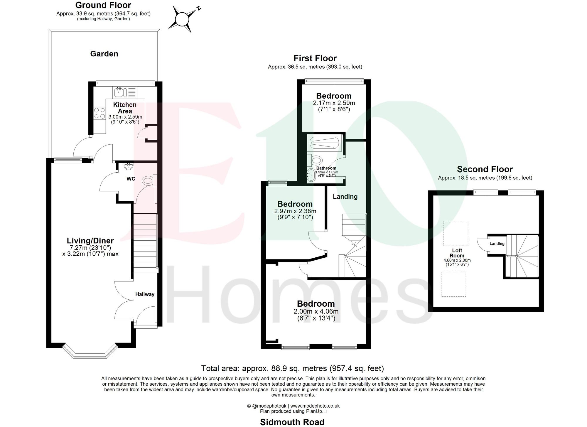 4 bed mid-terraced house for sale in Sidmouth Road, London, E10 - Property floorplan