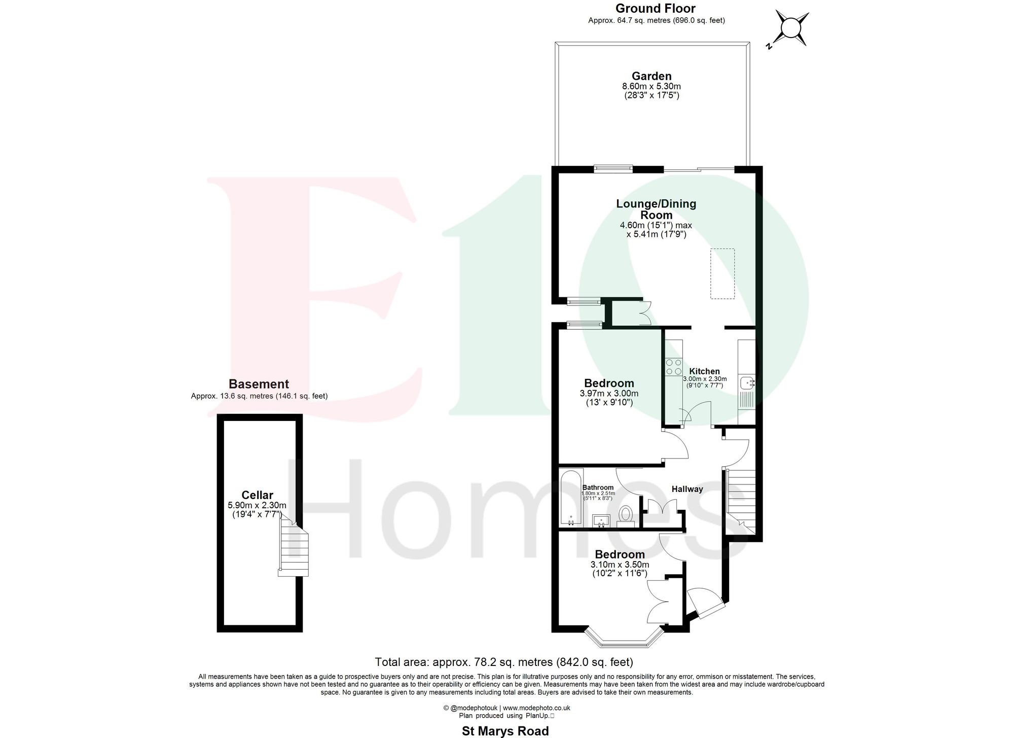 2 bed flat for sale in St. Mary's Road, London, E10 - Property floorplan