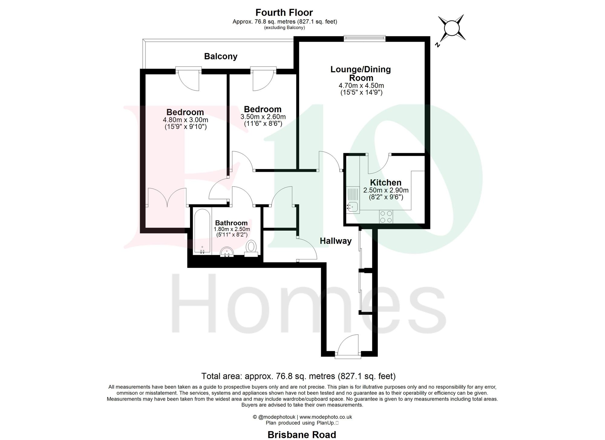 2 bed flat for sale in Brisbane Road, Kitchen Court, Leyton, E10 - Property floorplan
