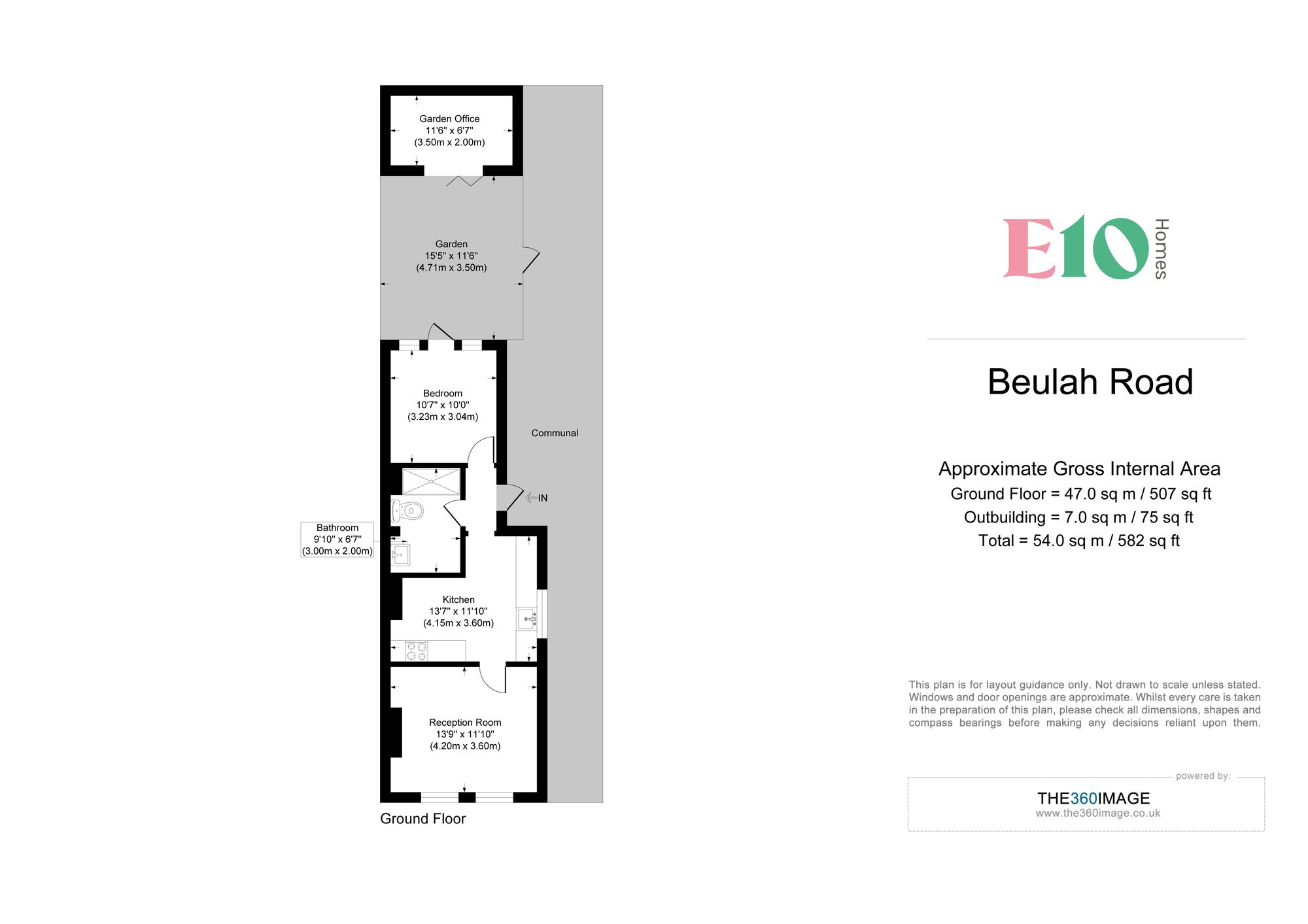 1 bed ground floor flat for sale in Beulah Road, London, E17 - Property floorplan