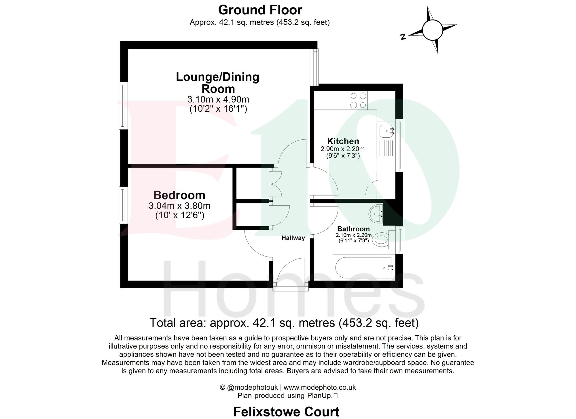 1 bed flat for sale in Felixstowe Court, London, E16 - Property floorplan