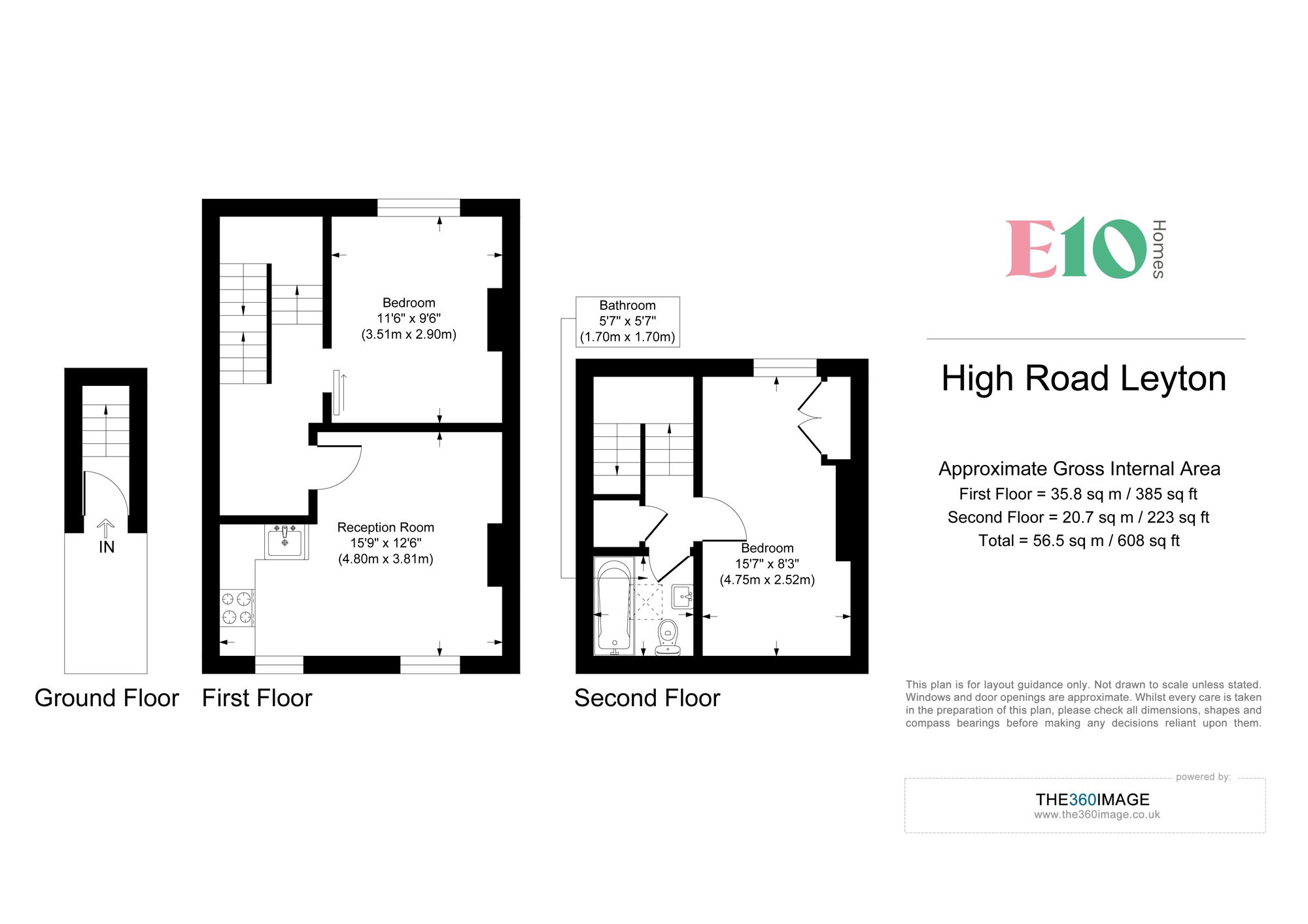 2 bed flat for sale in High Road Leyton, London, E15 - Property floorplan