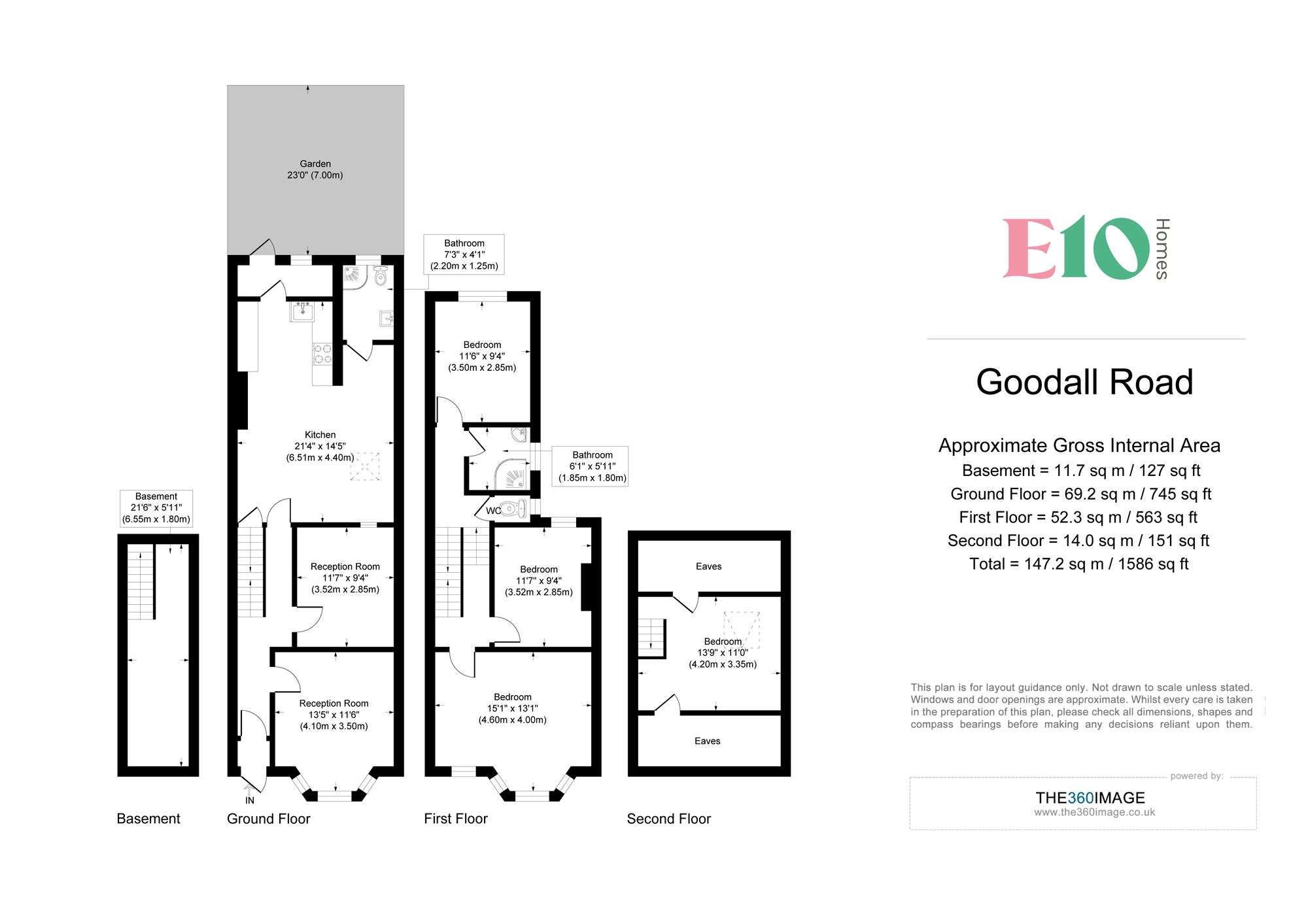 3 bed mid-terraced house for sale in Goodall Road, London, E11 - Property floorplan