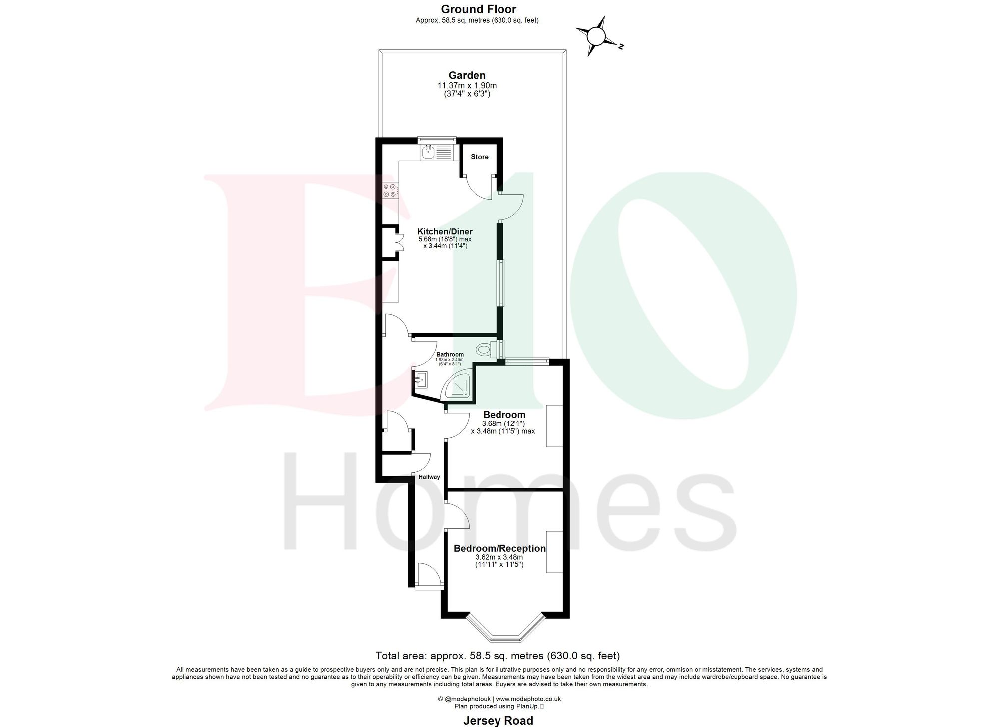 2 bed flat for sale in Jersey Road, Leytonstone, E11 - Property floorplan