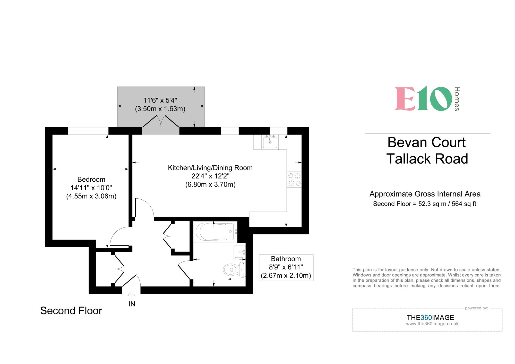 1 bed apartment for sale in Bevan Court, Tallack Road, Leyton, E10 - Property floorplan