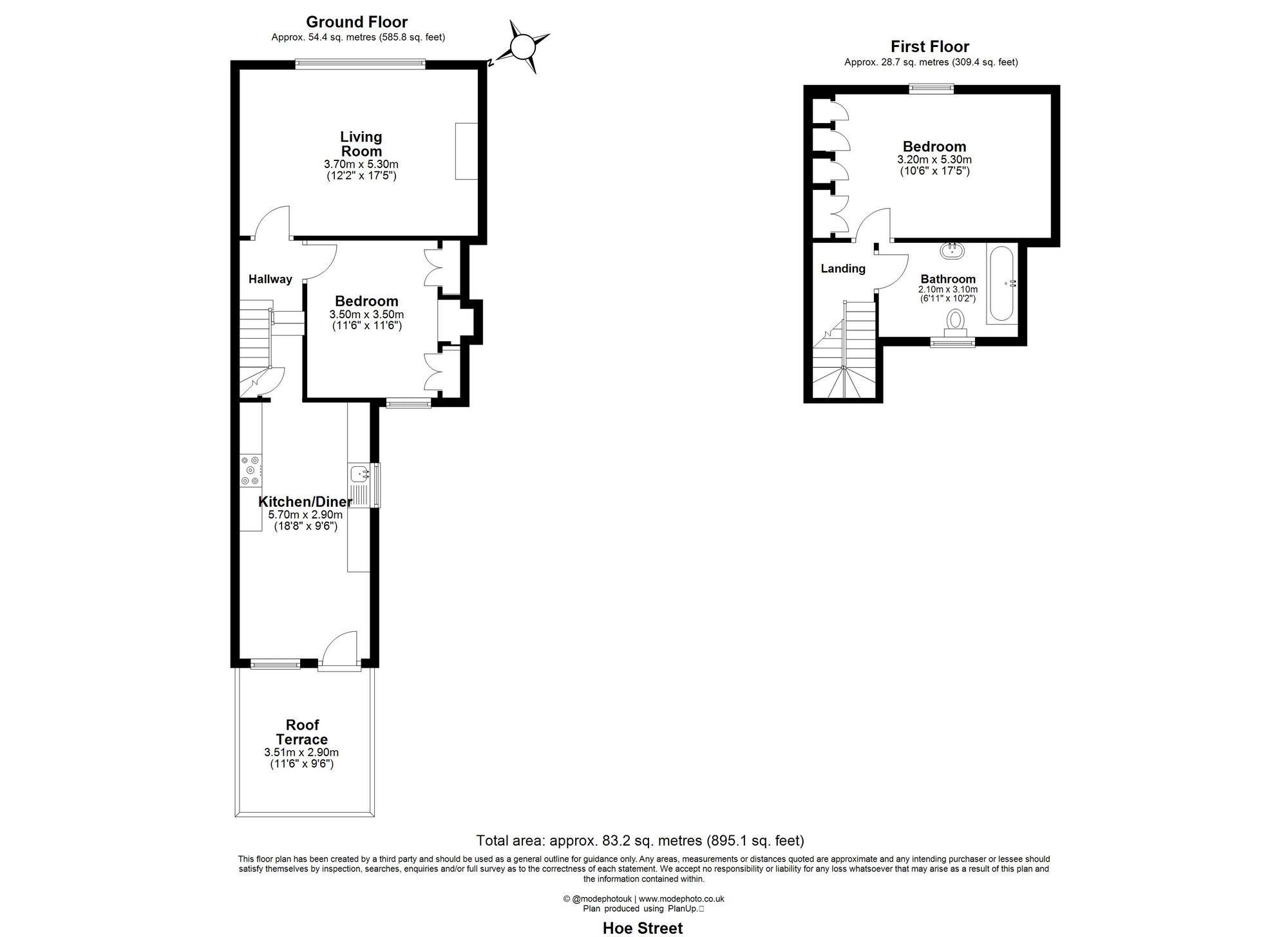 2 bed flat for sale in Hoe Street, London, E17 - Property floorplan