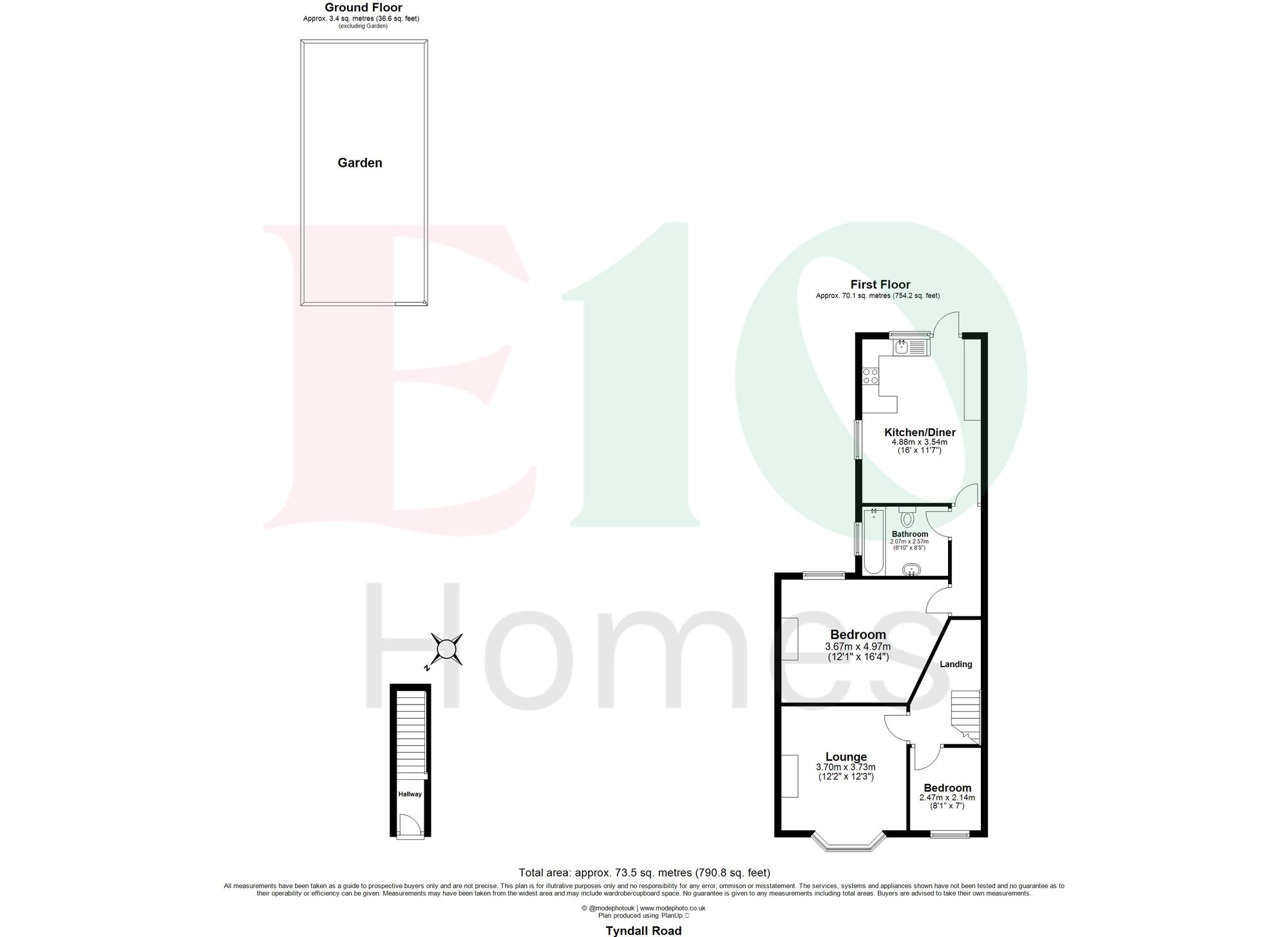 2 bed flat for sale in Tyndall Road, Leyton, E10 - Property floorplan