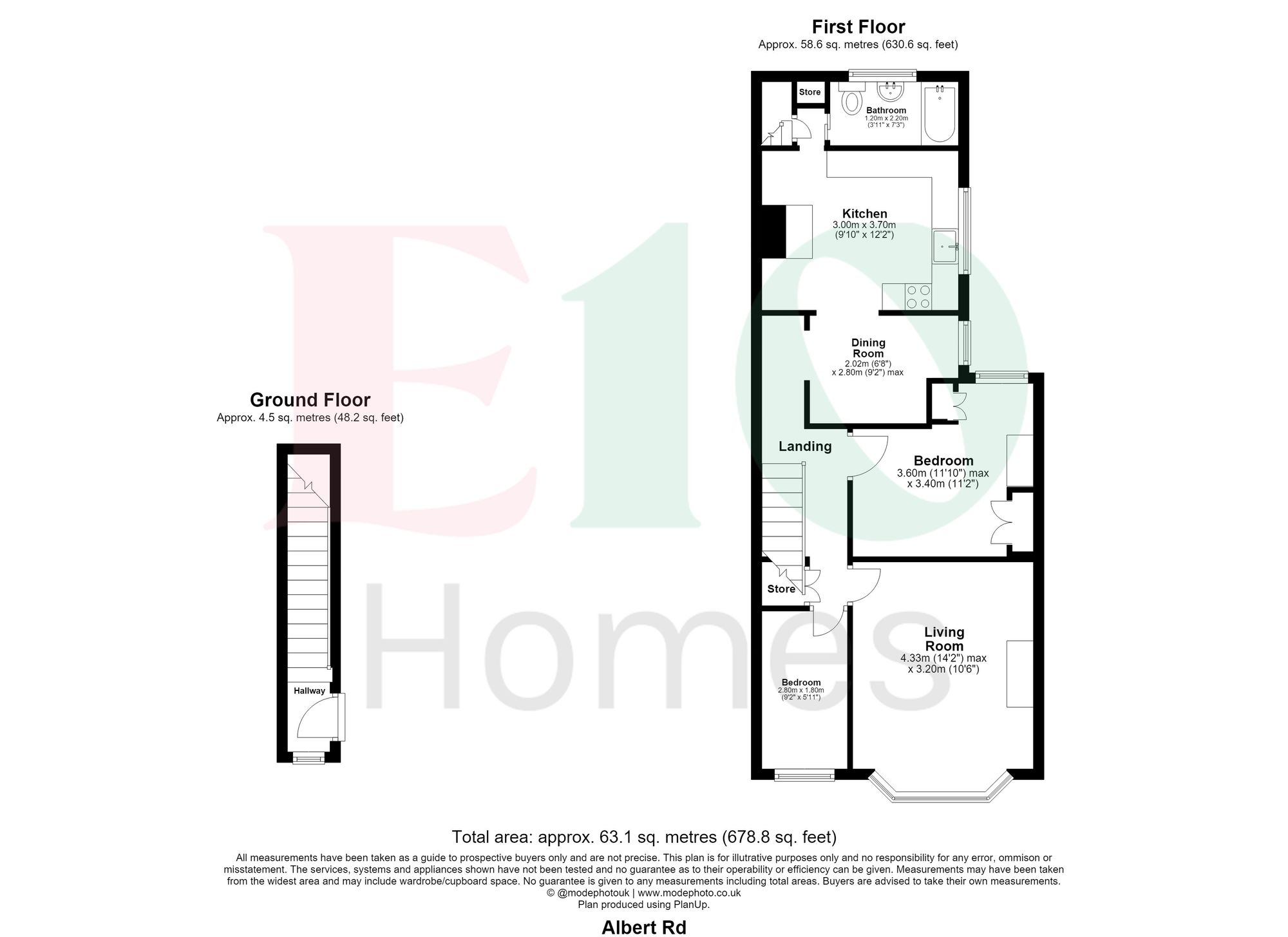 2 bed flat for sale in Albert Road, Leyton, E10 - Property floorplan