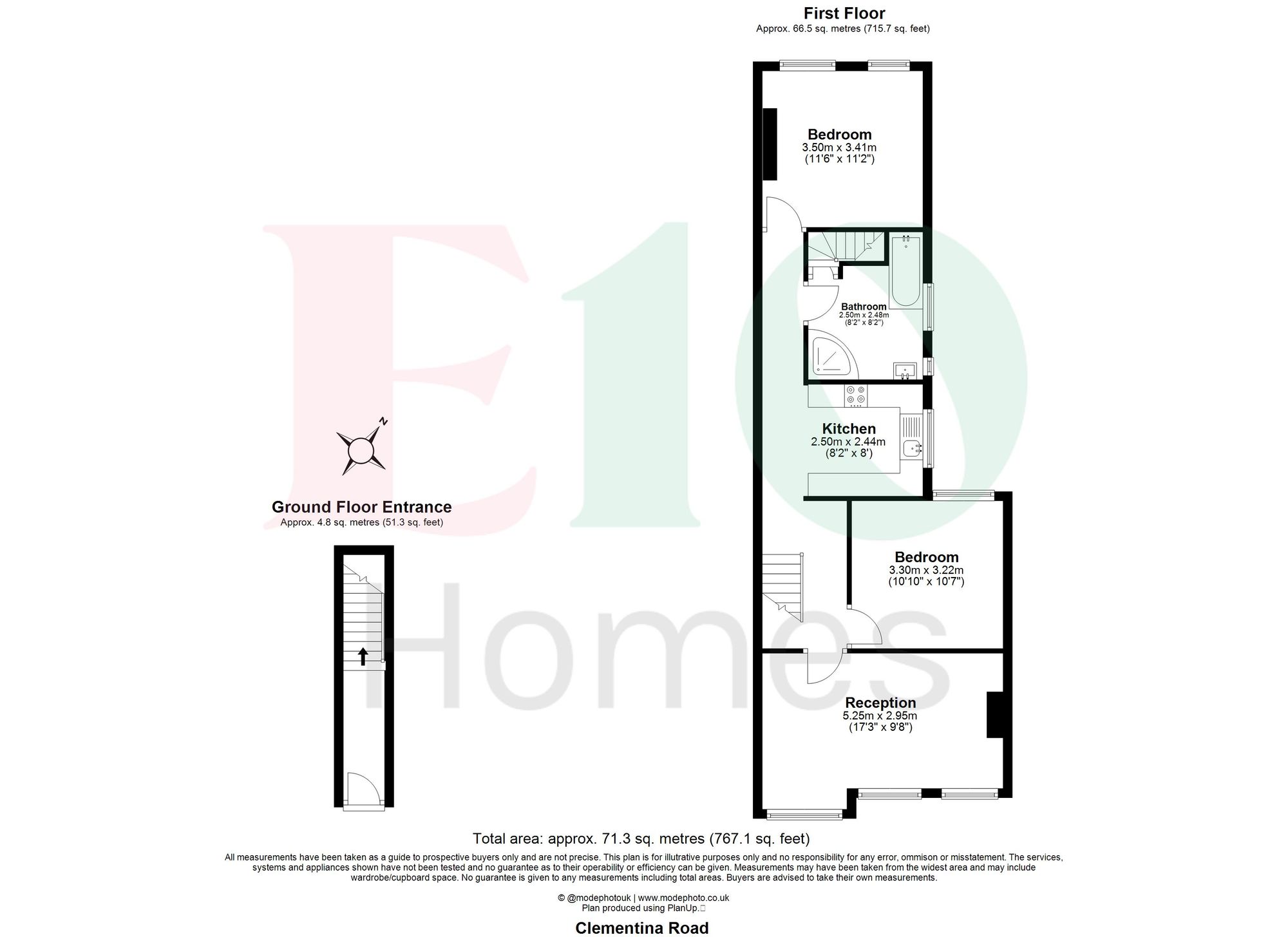 2 bed flat for sale in Clementina Road, Leyton, E10 - Property floorplan