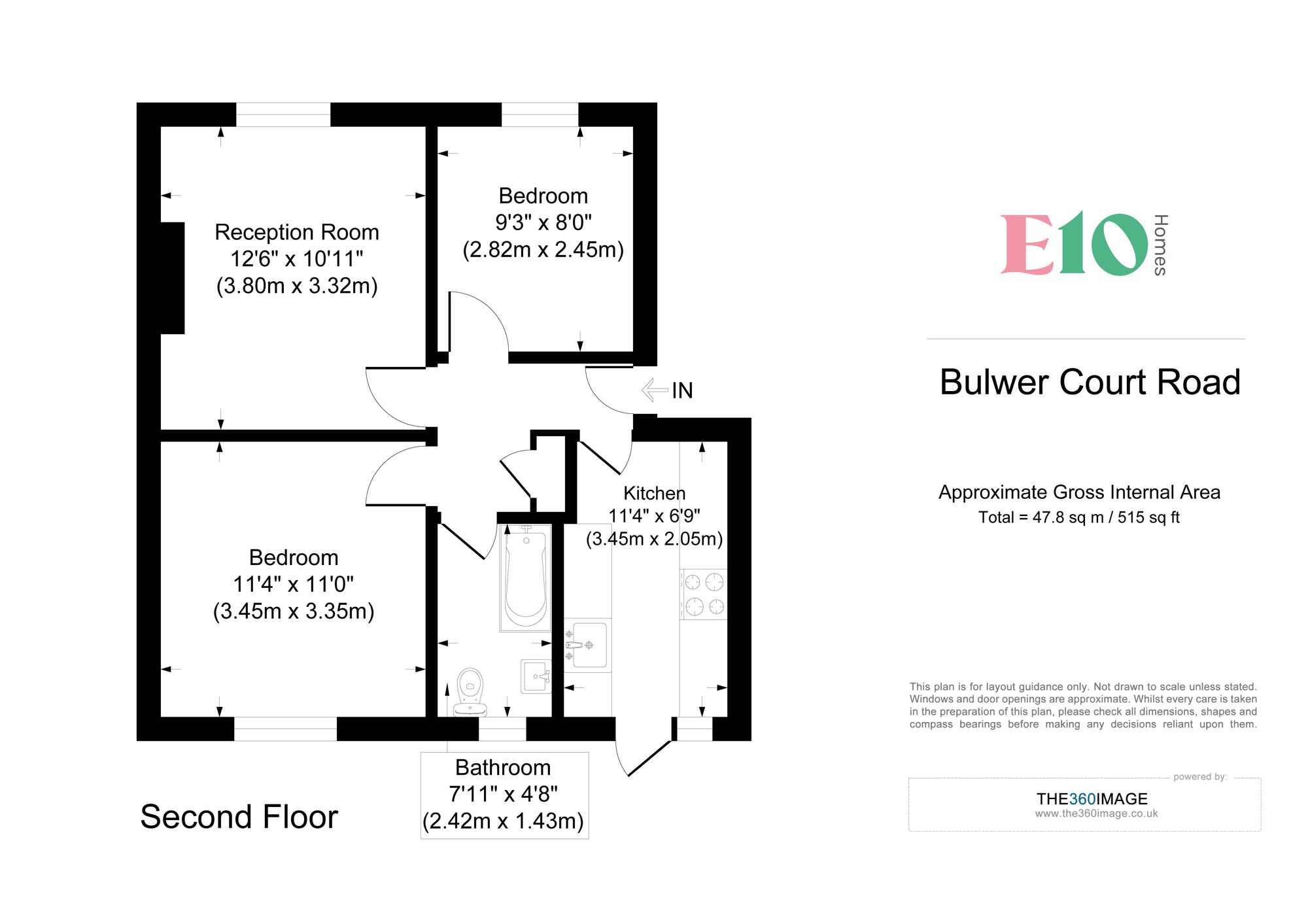2 bed flat for sale in Bulwer Court, Bulwer Court Road, E11 - Property floorplan