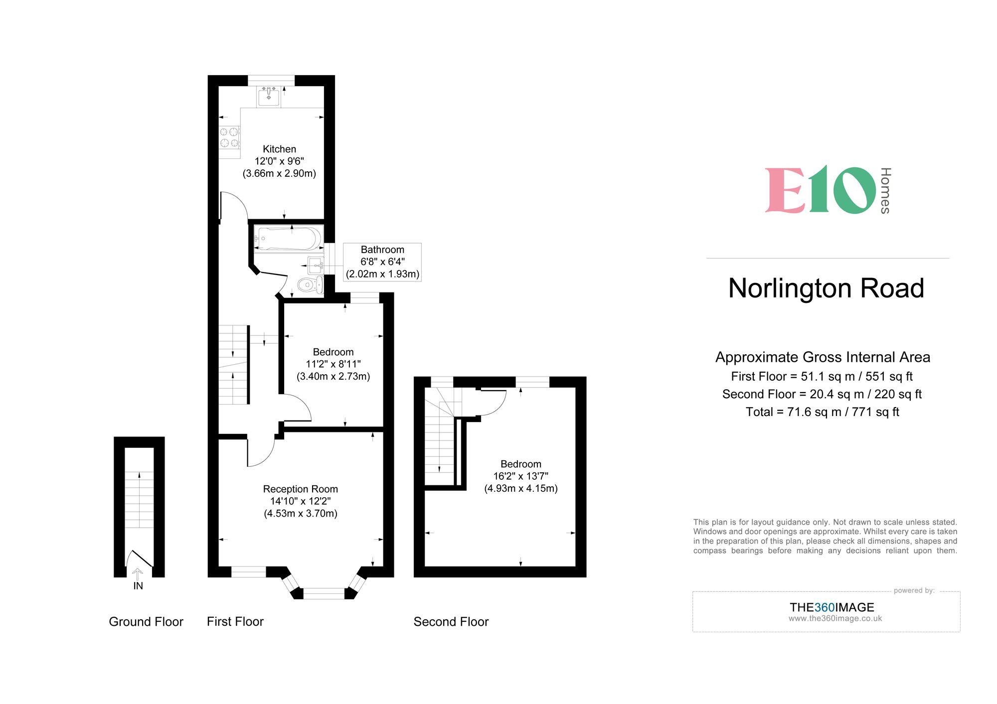 2 bed flat for sale in Norlington Road, Leyton, E10 - Property floorplan
