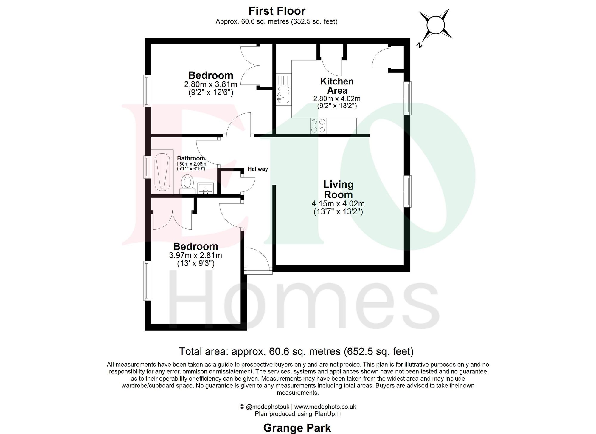 2 bed flat for sale in Grange Park Road, Leyton, E10 - Property floorplan