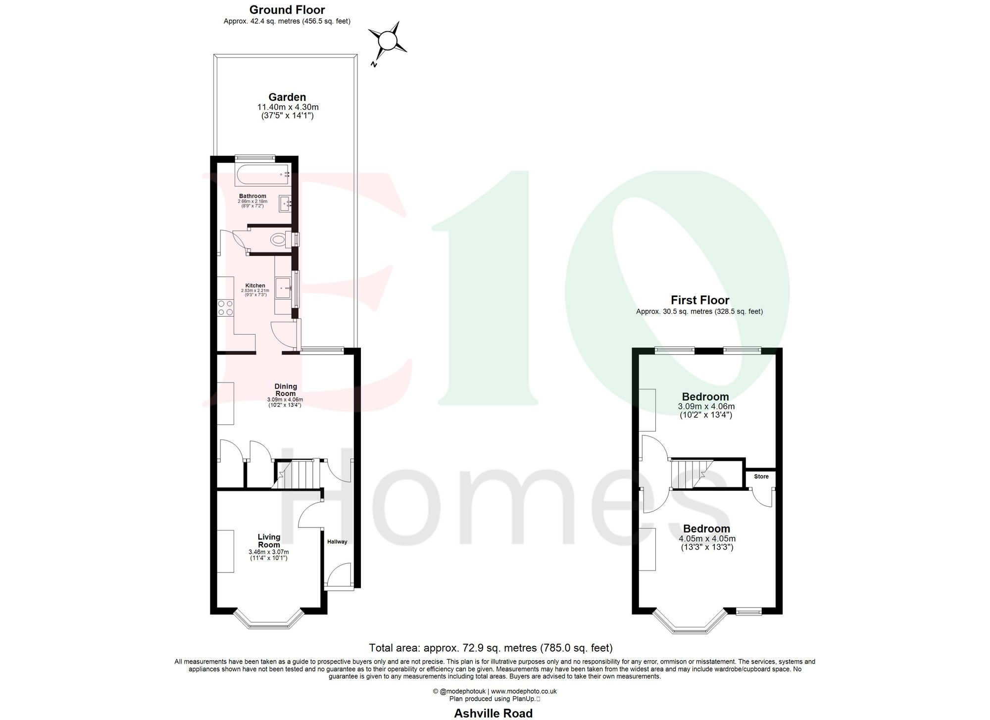 2 bed terraced house for sale in Ashville Road, Leytonstone, E11 - Property floorplan
