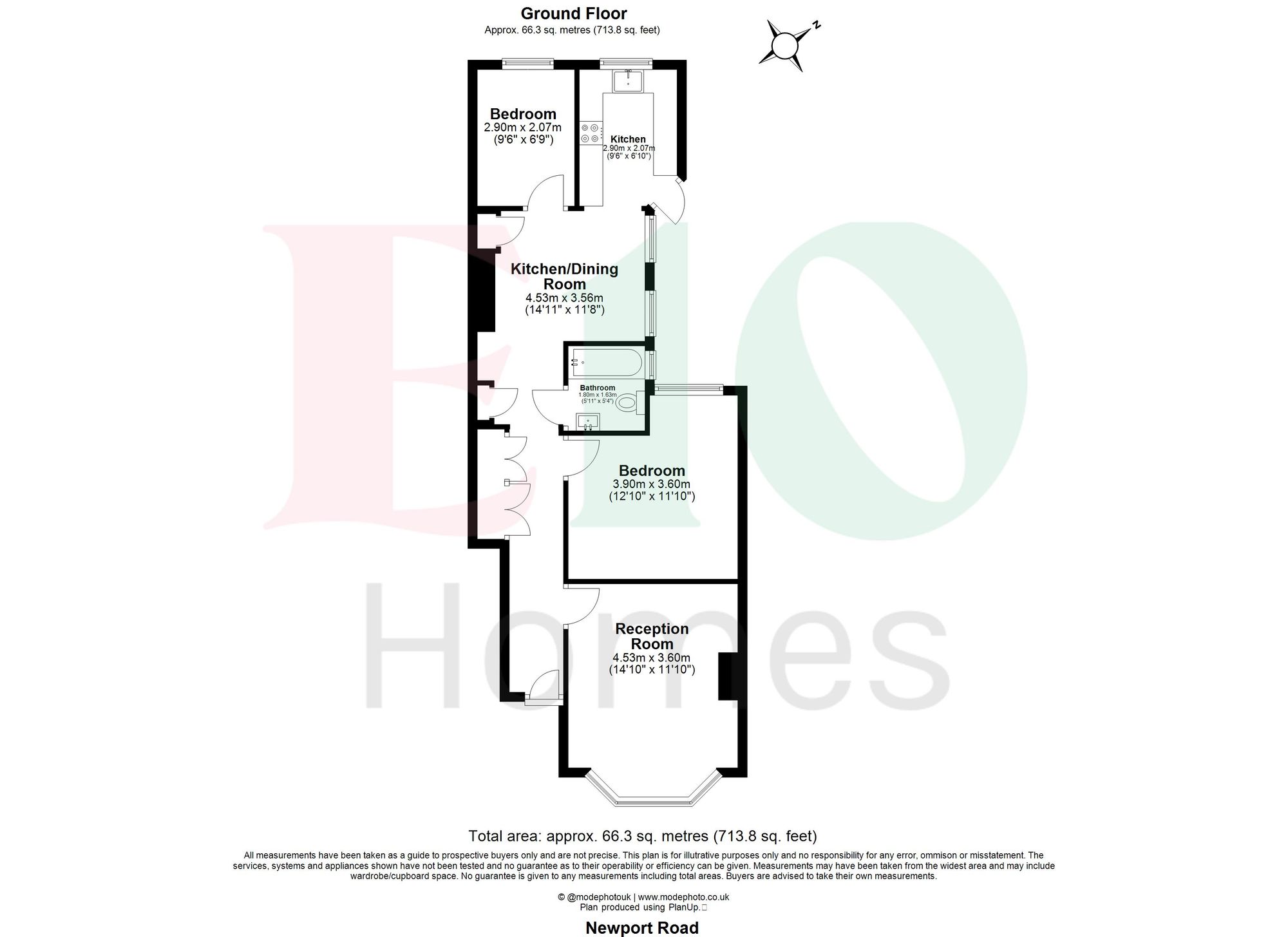 2 bed flat for sale in Newport Road, Leyton, E10 - Property floorplan