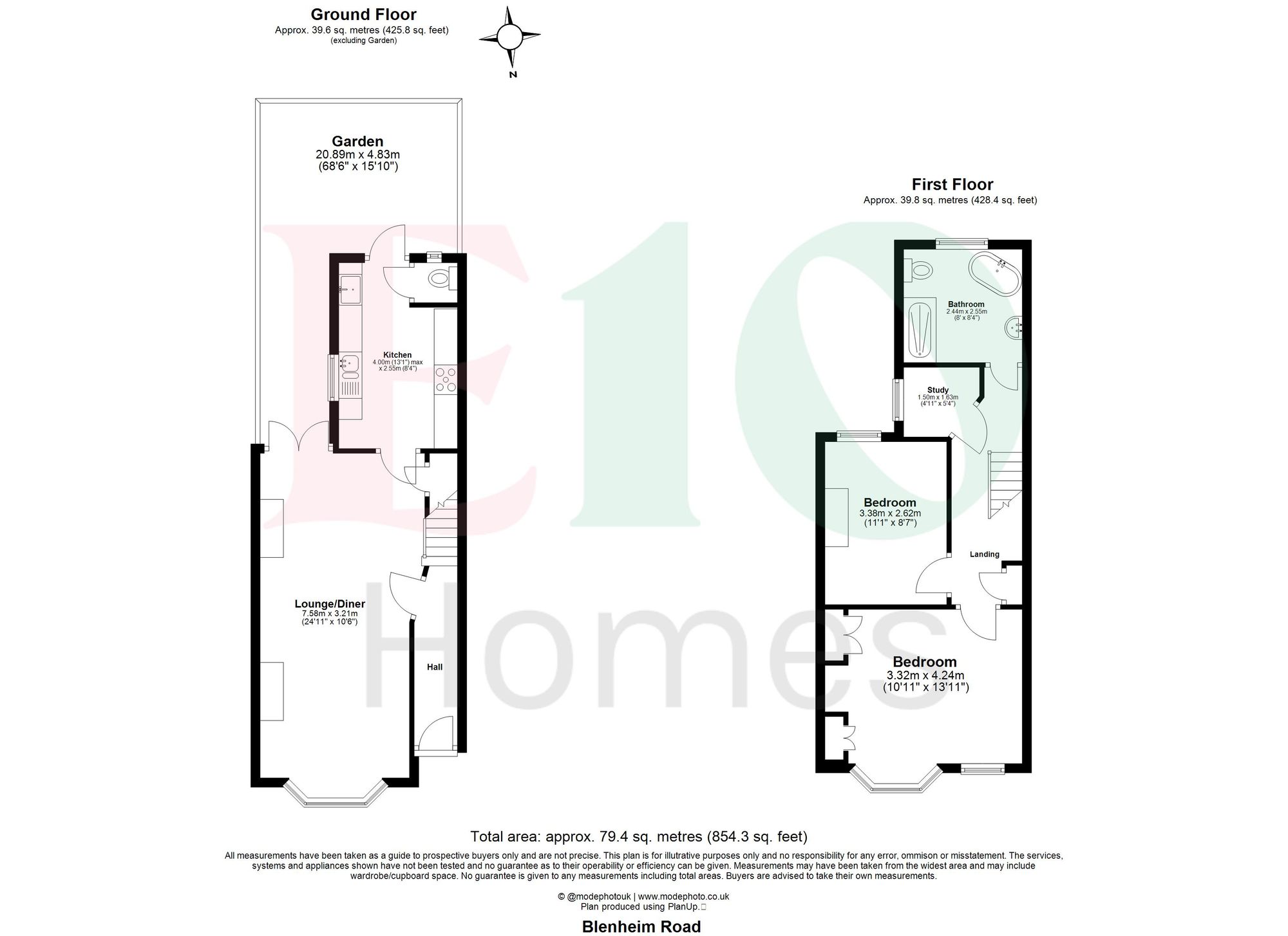 2 bed mid-terraced house for sale in Blenheim Road, Walthamstow, E17 - Property floorplan