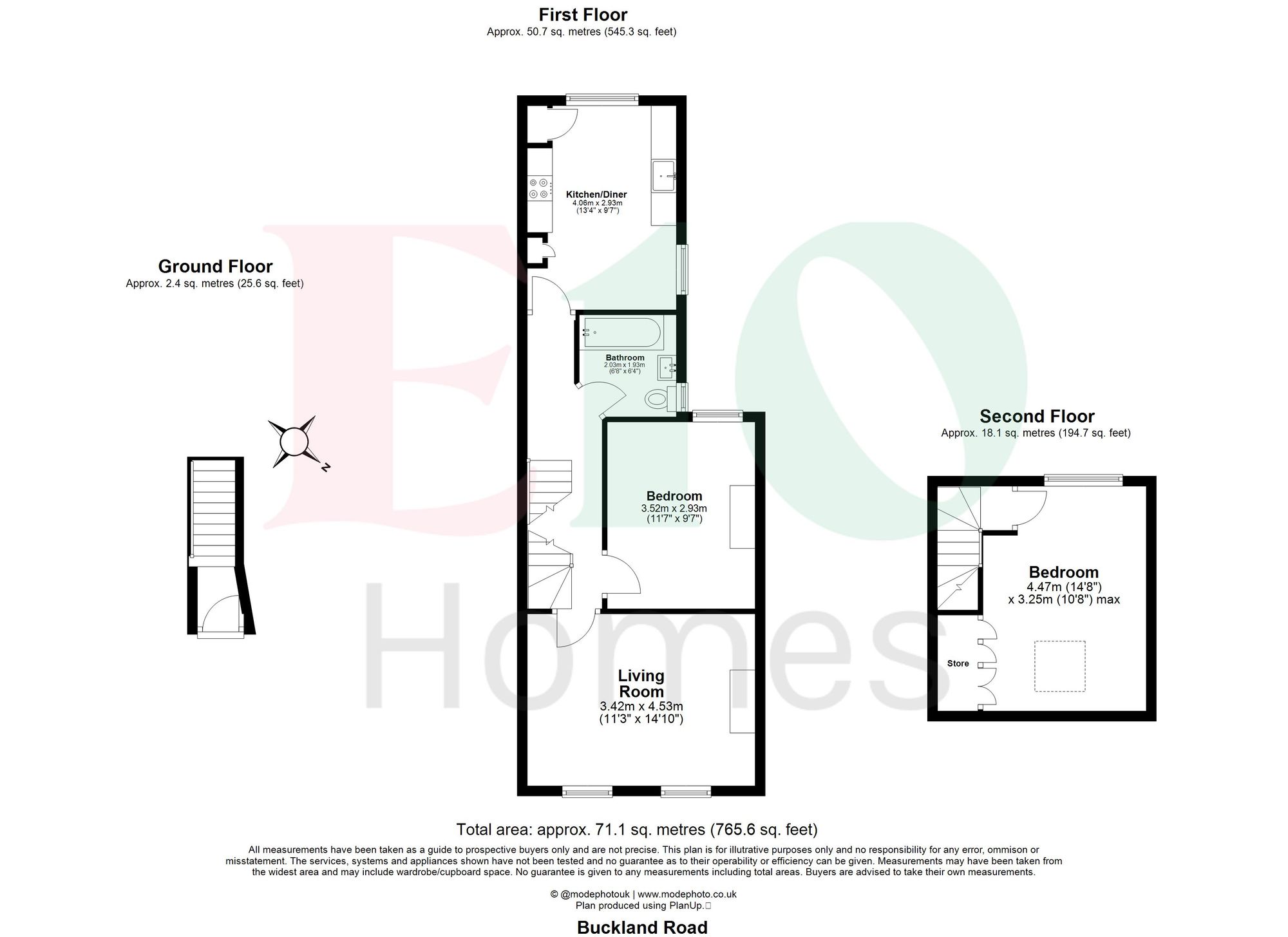 2 bed flat for sale in Buckland Road, Leyton, E10 - Property floorplan