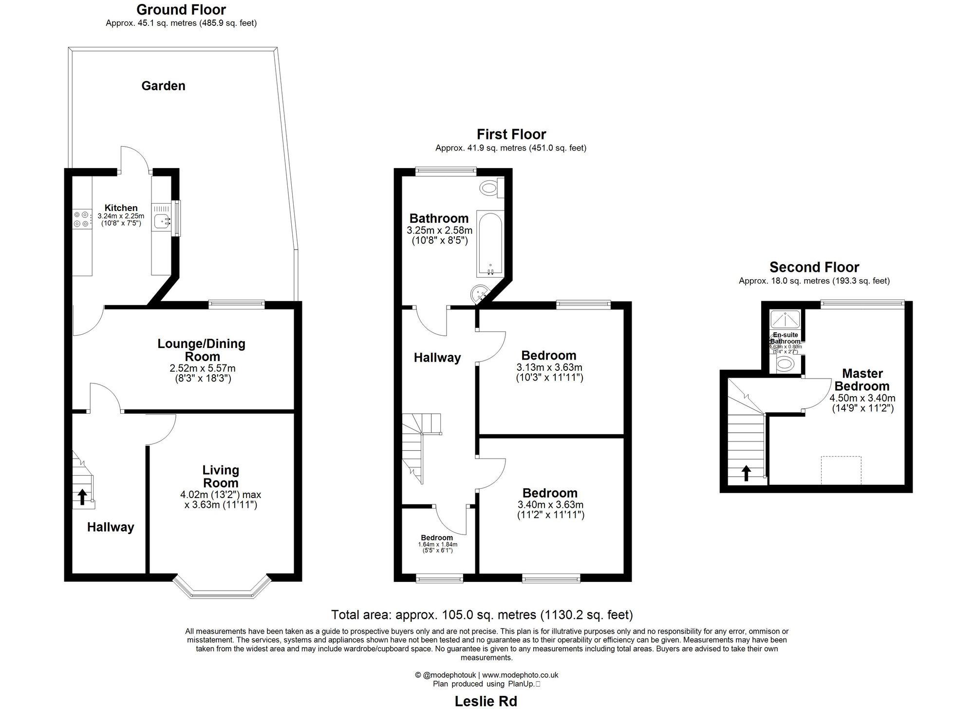 4 bed terraced house for sale in Leslie Road, London, E11 - Property floorplan