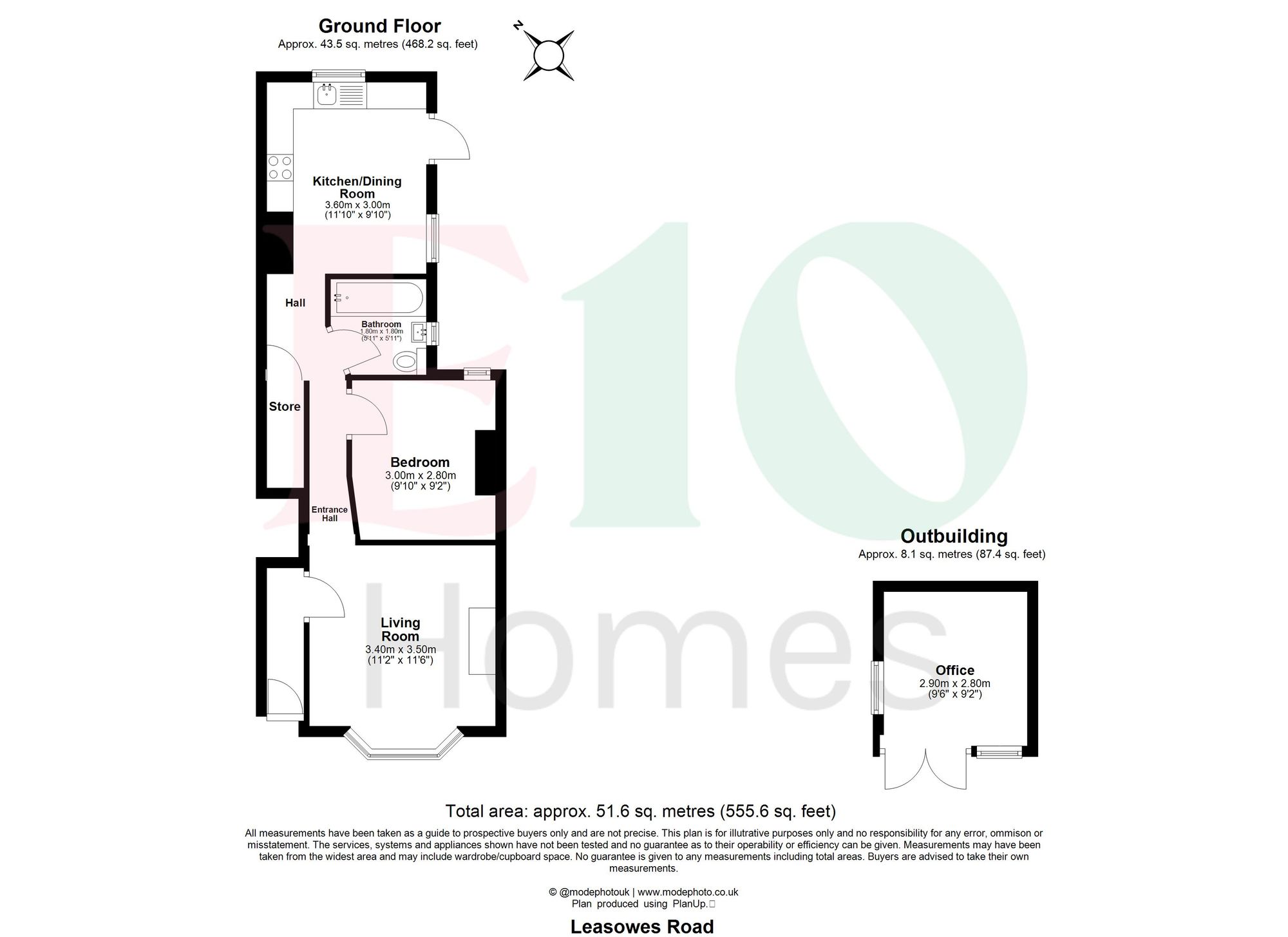 1 bed flat for sale in Leasowes Road, Leyton, E10 - Property floorplan