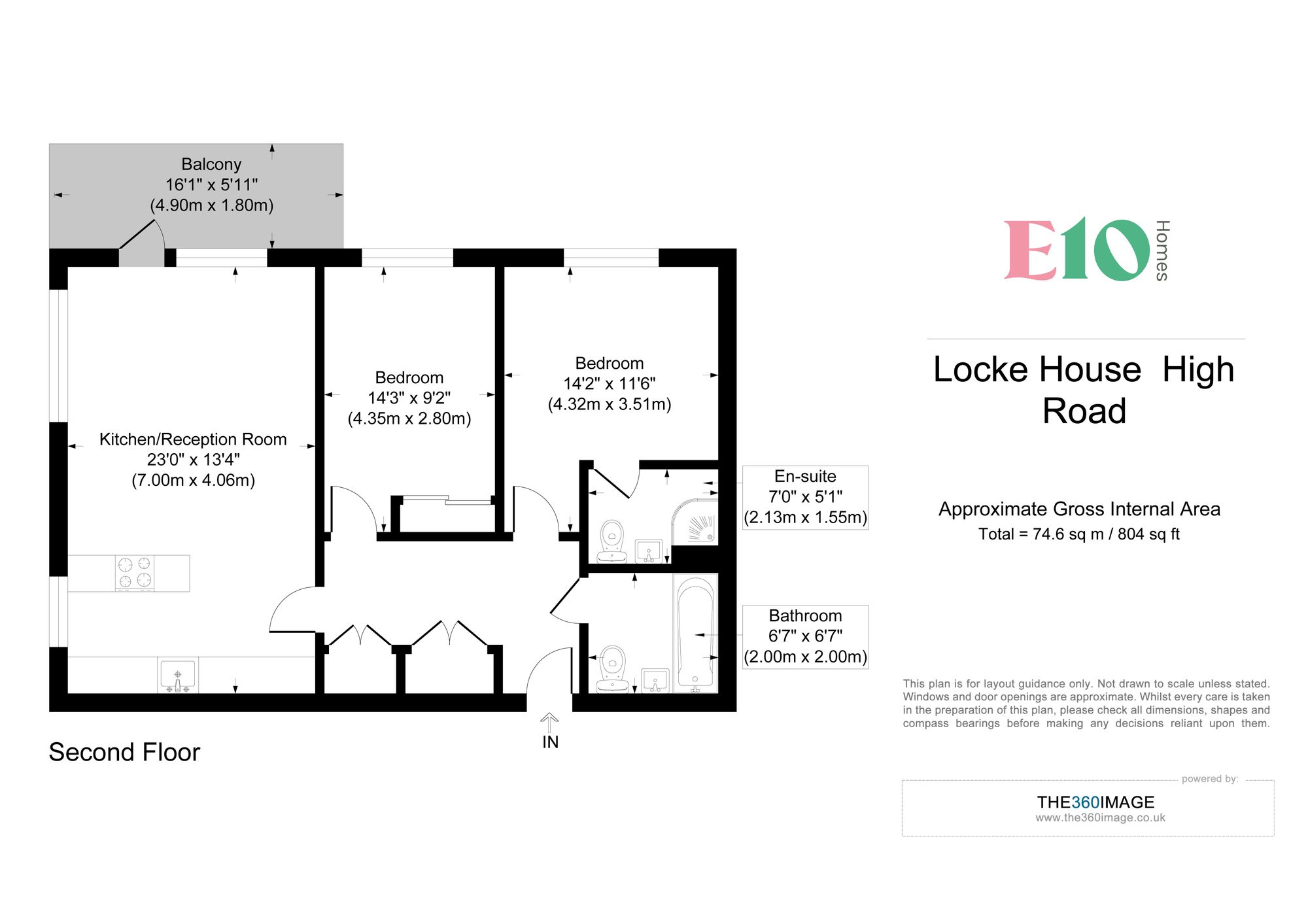 2 bed apartment for sale in Locke House, High Road Leyton, Leyton - Property floorplan