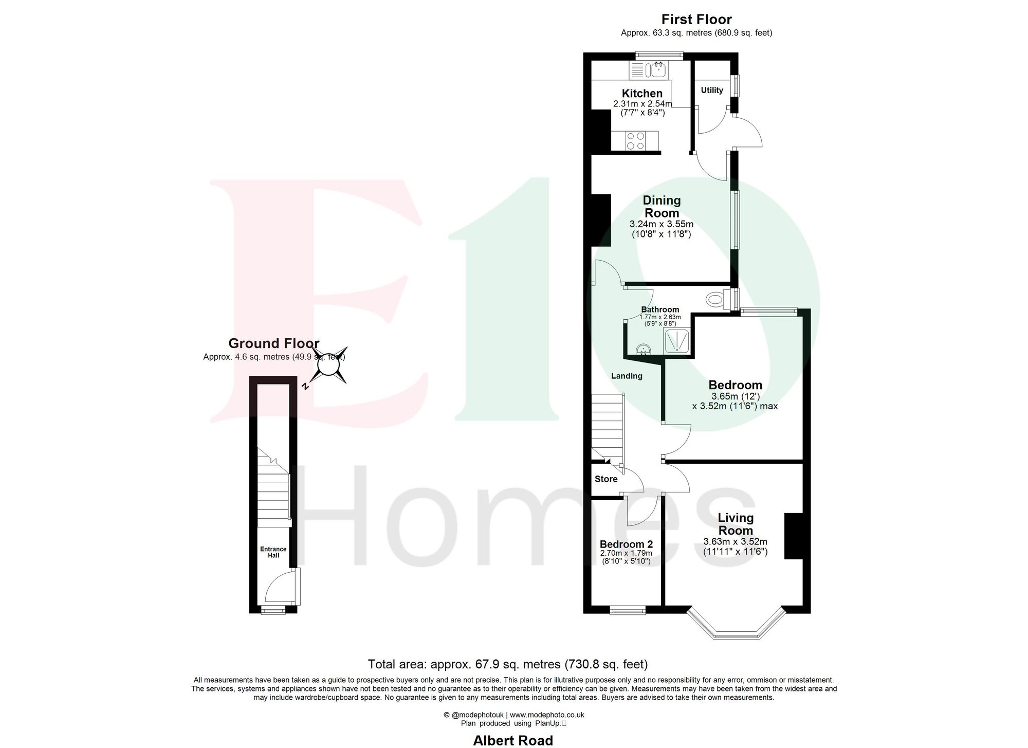 2 bed flat for sale in Albert Road, Leyton, E10 - Property floorplan