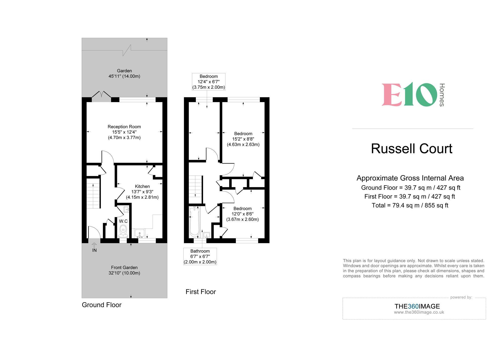 3 bed flat for sale in Kings Close, Russell Court, E10 - Property floorplan