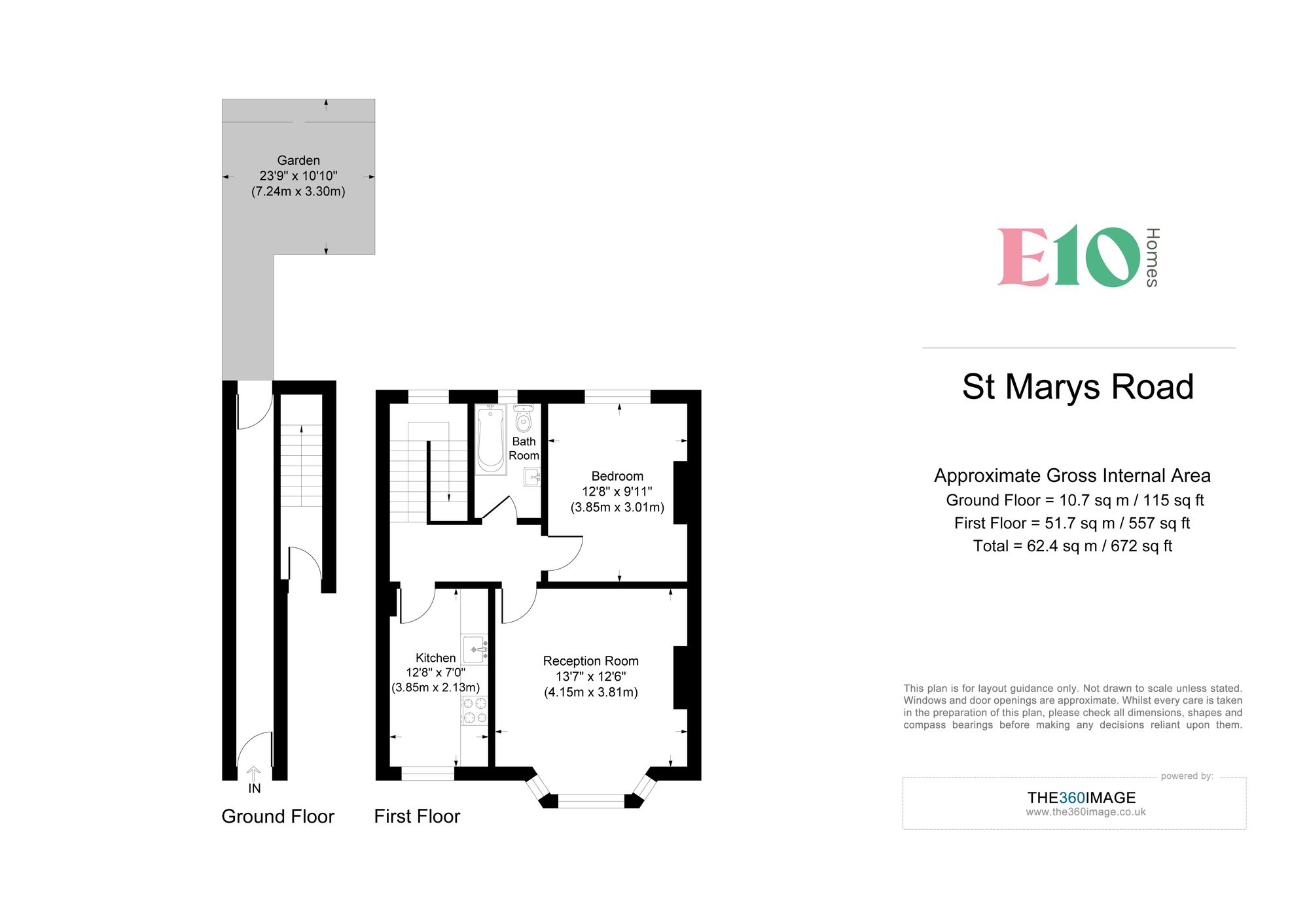1 bed flat for sale in St. Marys Road, Leyton, E10 - Property floorplan