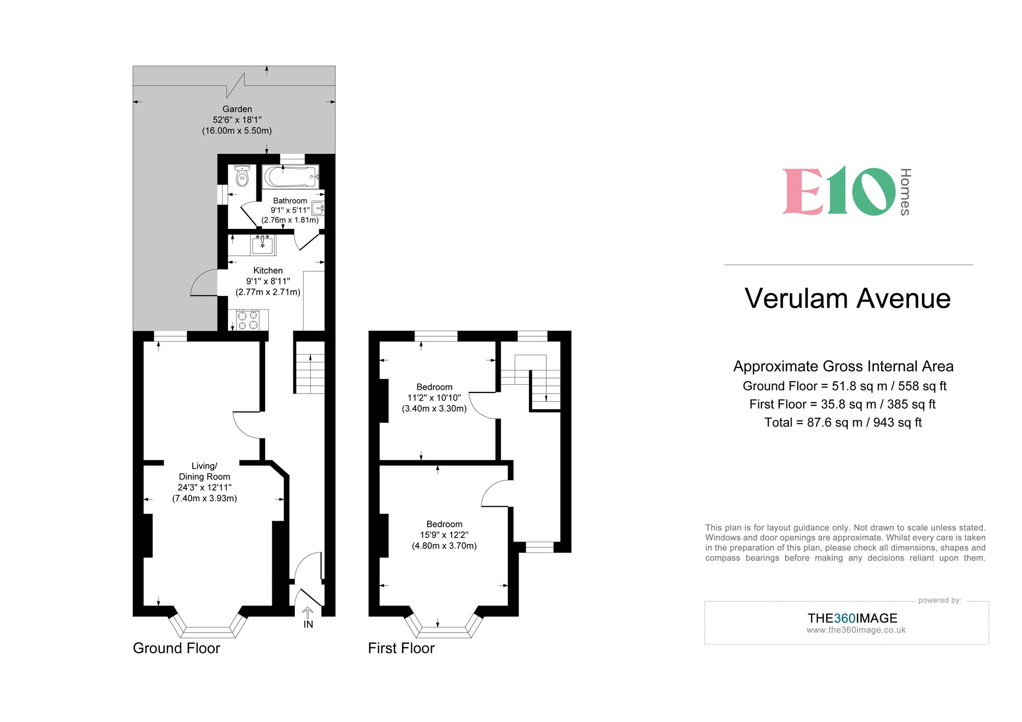 2 bed mid-terraced house for sale in Verulam Avenue, Walthamstow, E17 - Property floorplan