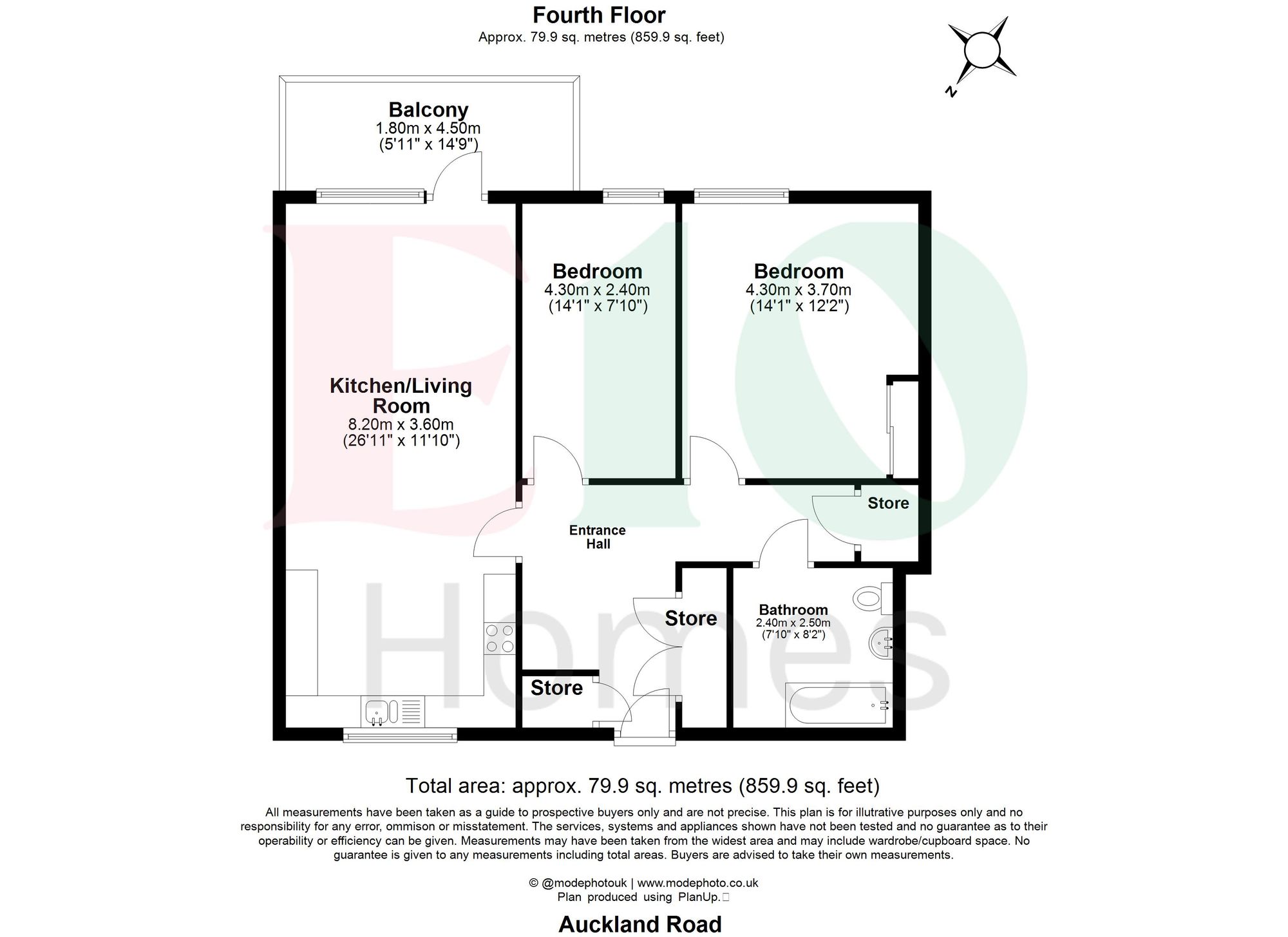 2 bed flat for sale in Glyn Court, Oliver Road, Leyton, E10 - Property floorplan