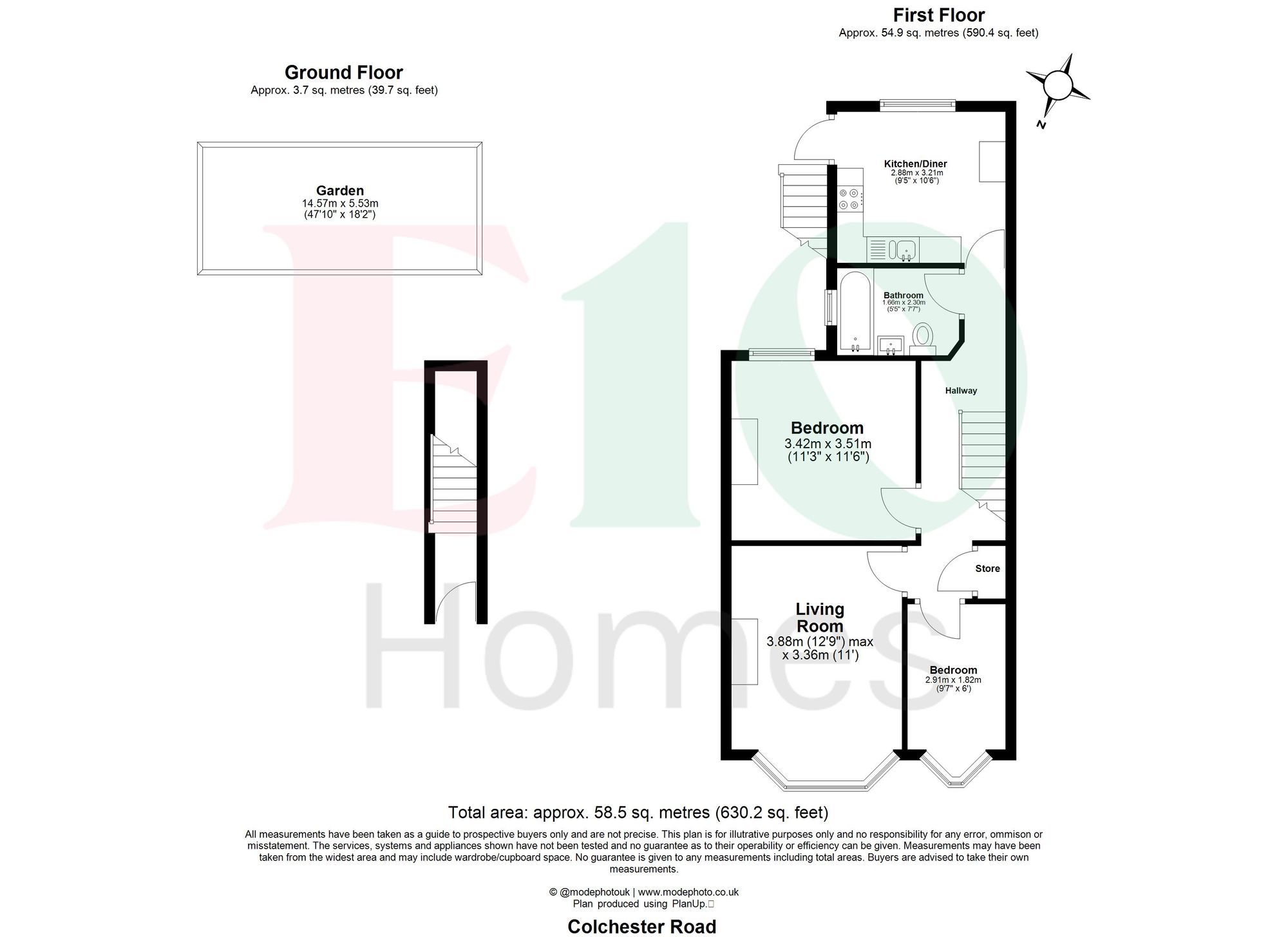 2 bed flat for sale in Colchester Road, Leyton, E10 - Property floorplan