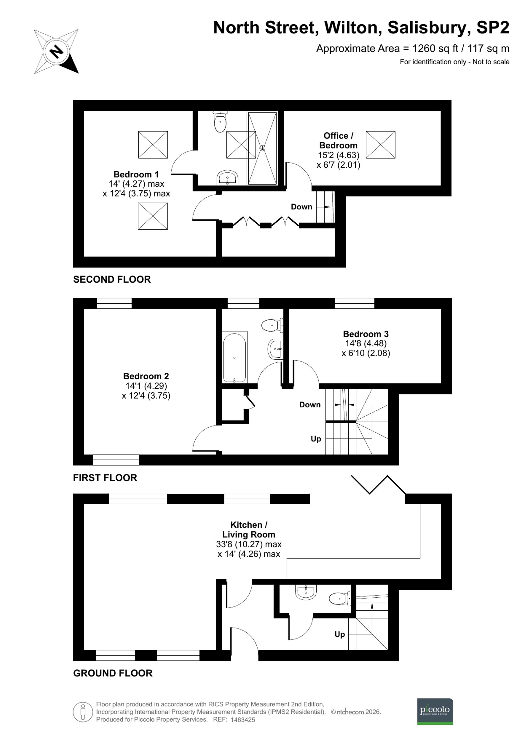 3 bed mid-terraced house for sale in The Barrel House, 29C North Street, Wilton. SP2 0HE - Property floorplan