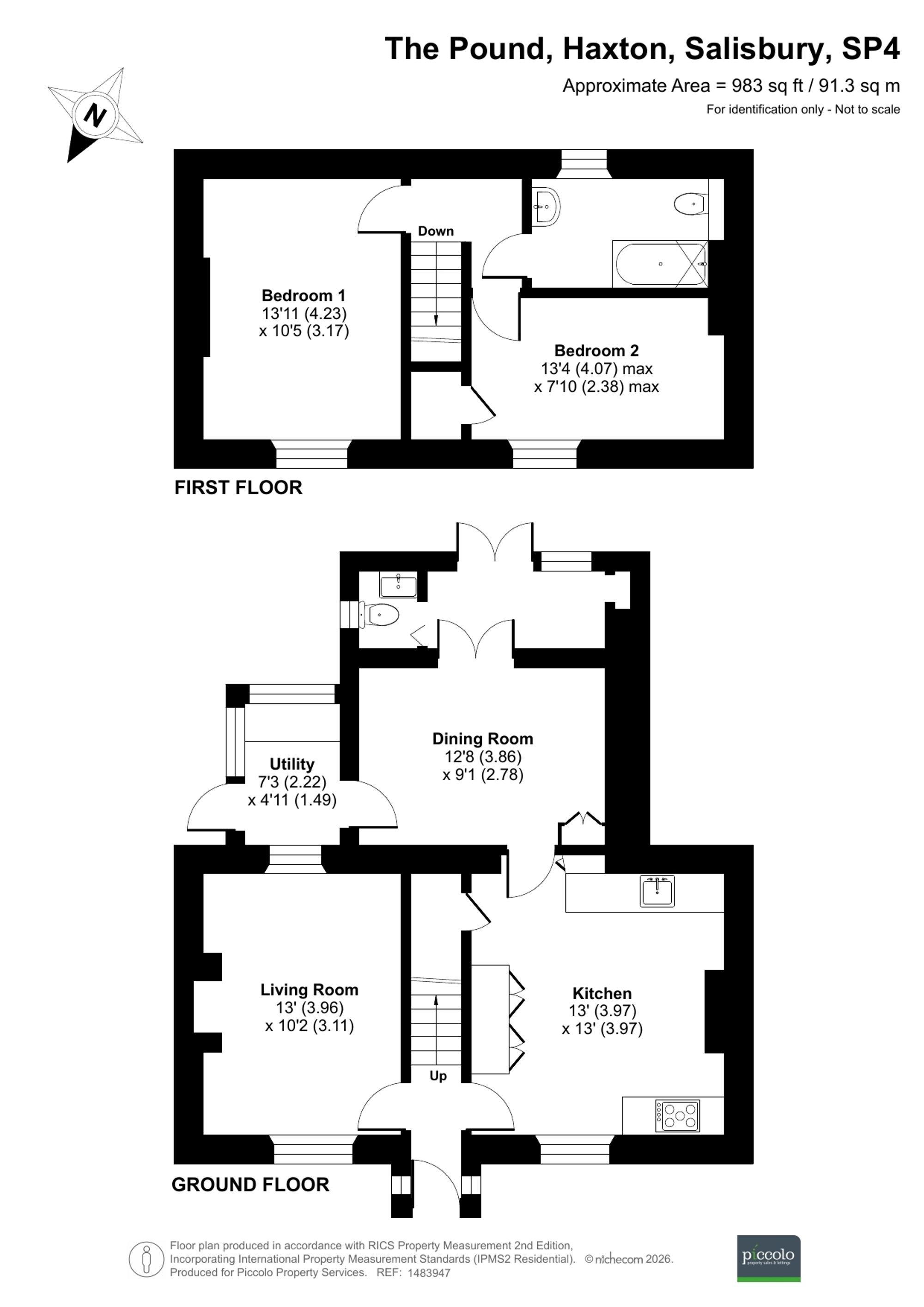 2 bed end of terrace house for sale in 4 The Pound, Haxton, SP4 - Property floorplan