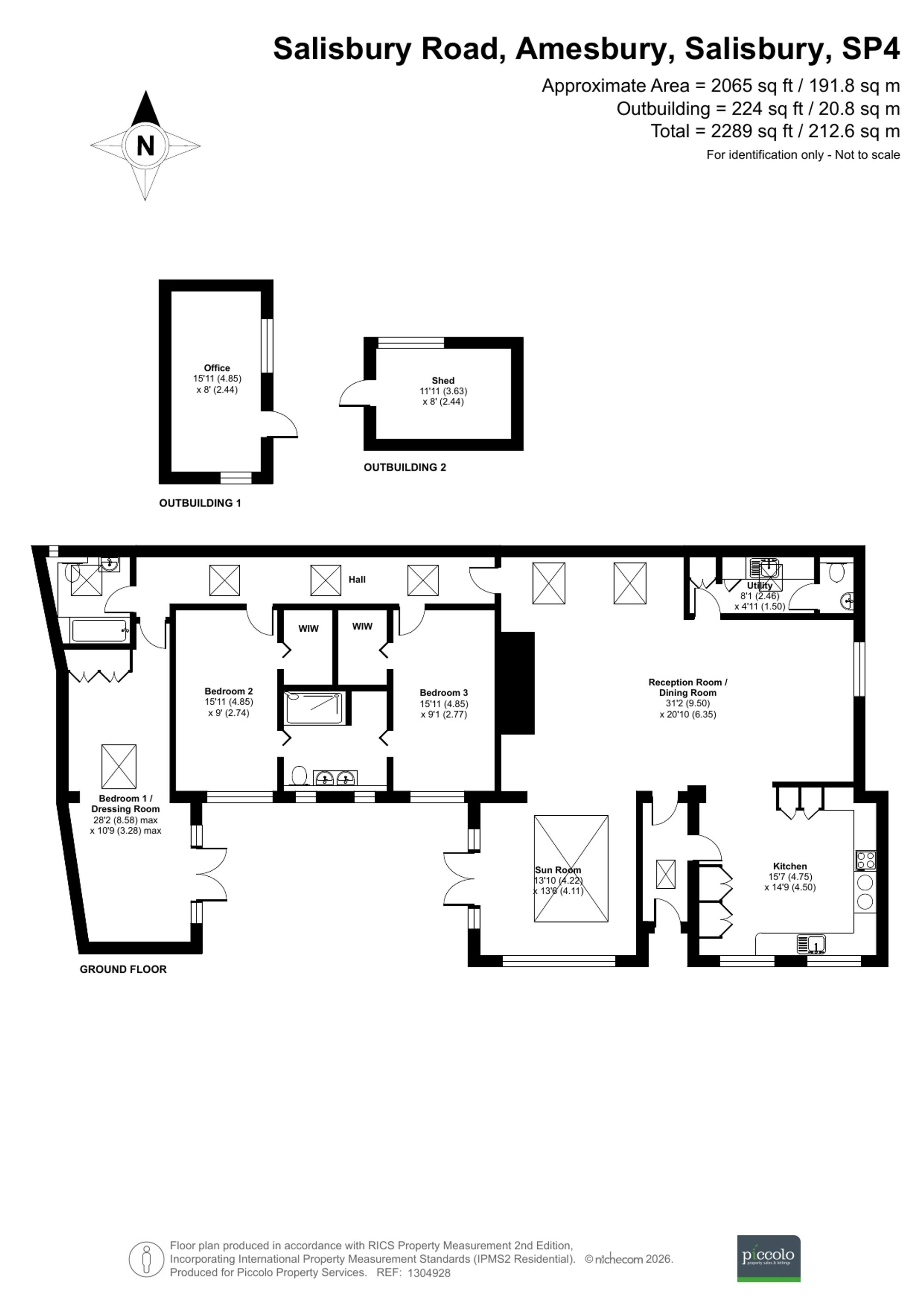 3 bed detached bungalow for sale in 41A Salisbury Road, Amesbury, SP4 - Property floorplan
