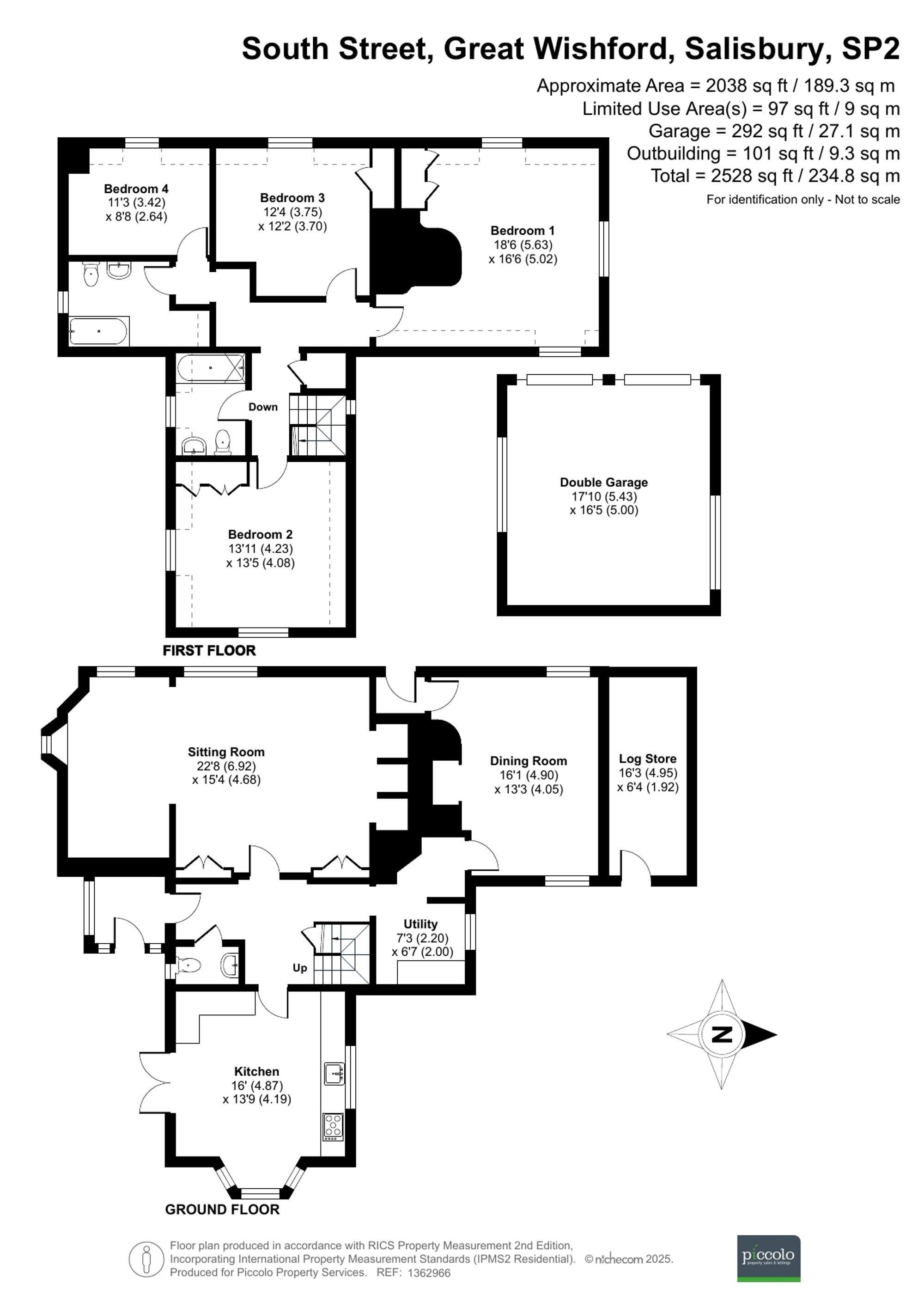 4 bed character property for sale in South Street, Great Wishford, SP2 - Property floorplan