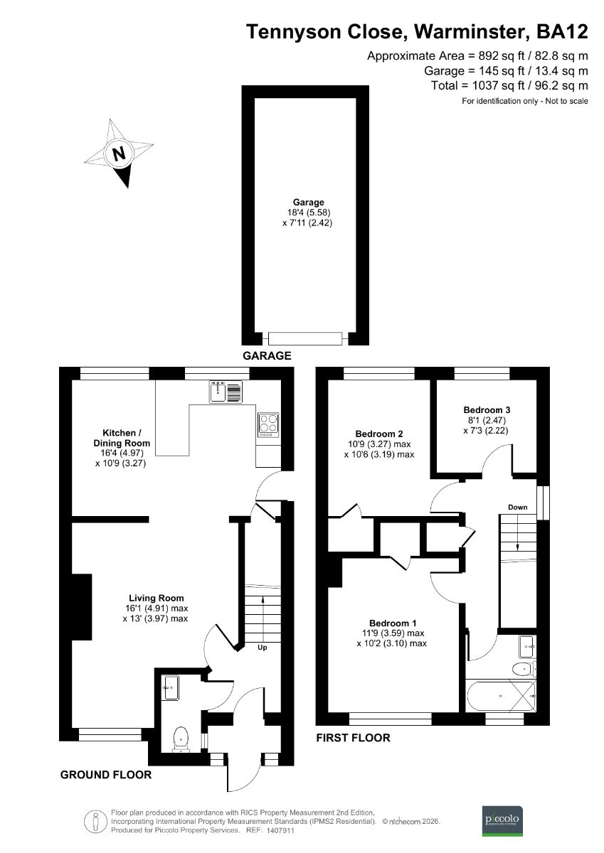 3 bed house to rent in Tennyson Close, Warminster - Property floorplan