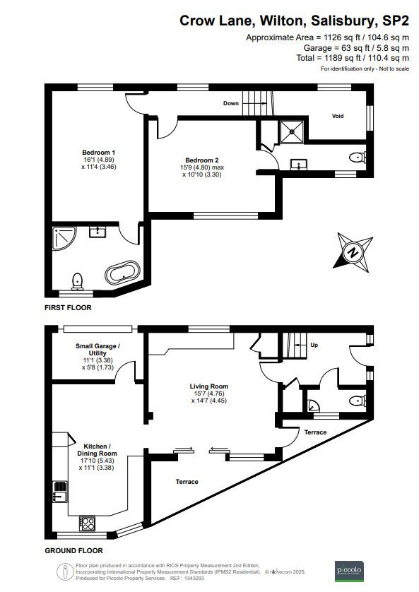 2 bed character property for sale in Crow Lane, Wilton - Property floorplan