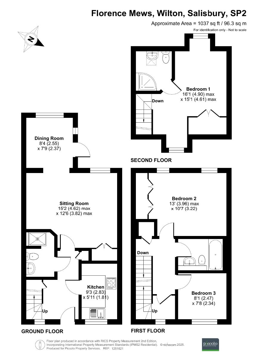 3 bed house for sale in Florence Mews, Wilton, Salisbury - Property floorplan