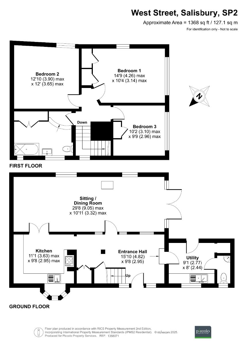 3 bed semi-detached house for sale in West Street, Wilton, Salisbury - Property floorplan