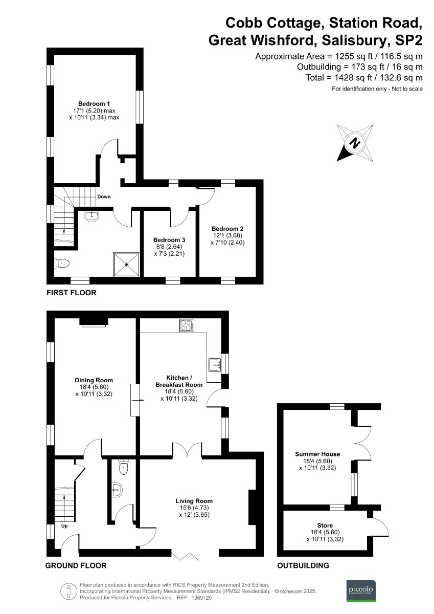 3 bed character property for sale in Cobb Cottage, Great Wishford, Salisbury - Property floorplan