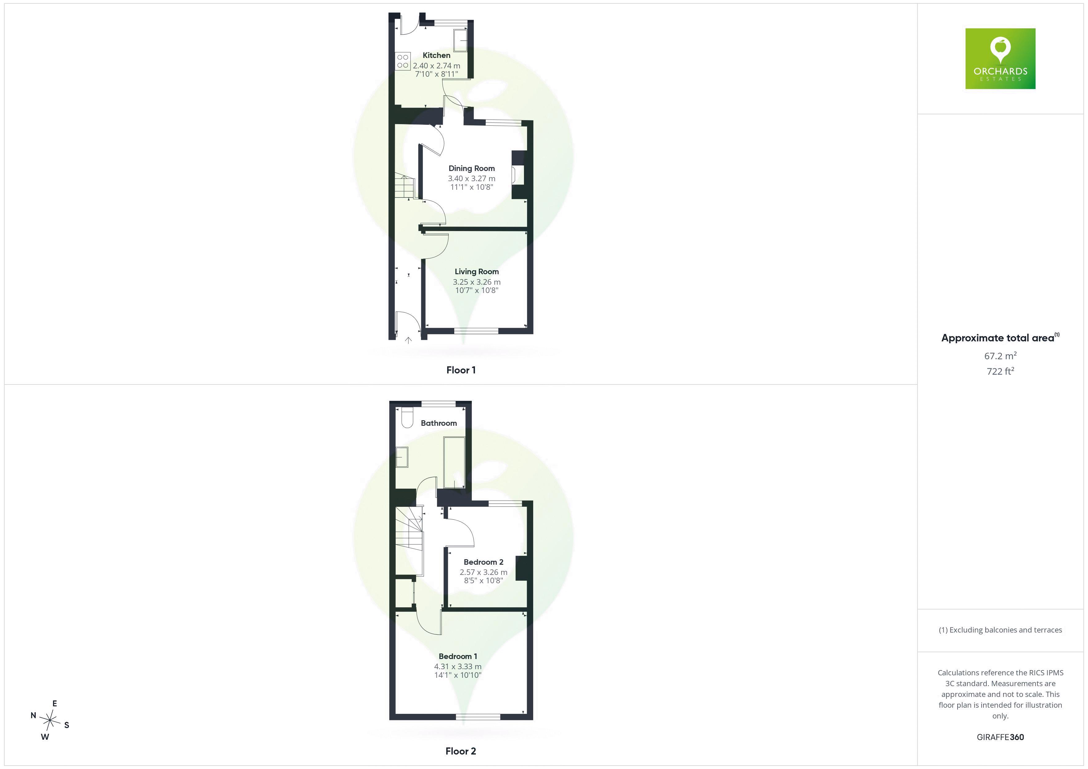 2 bed cottage to rent in Queen Street, Tintinhull - Property floorplan