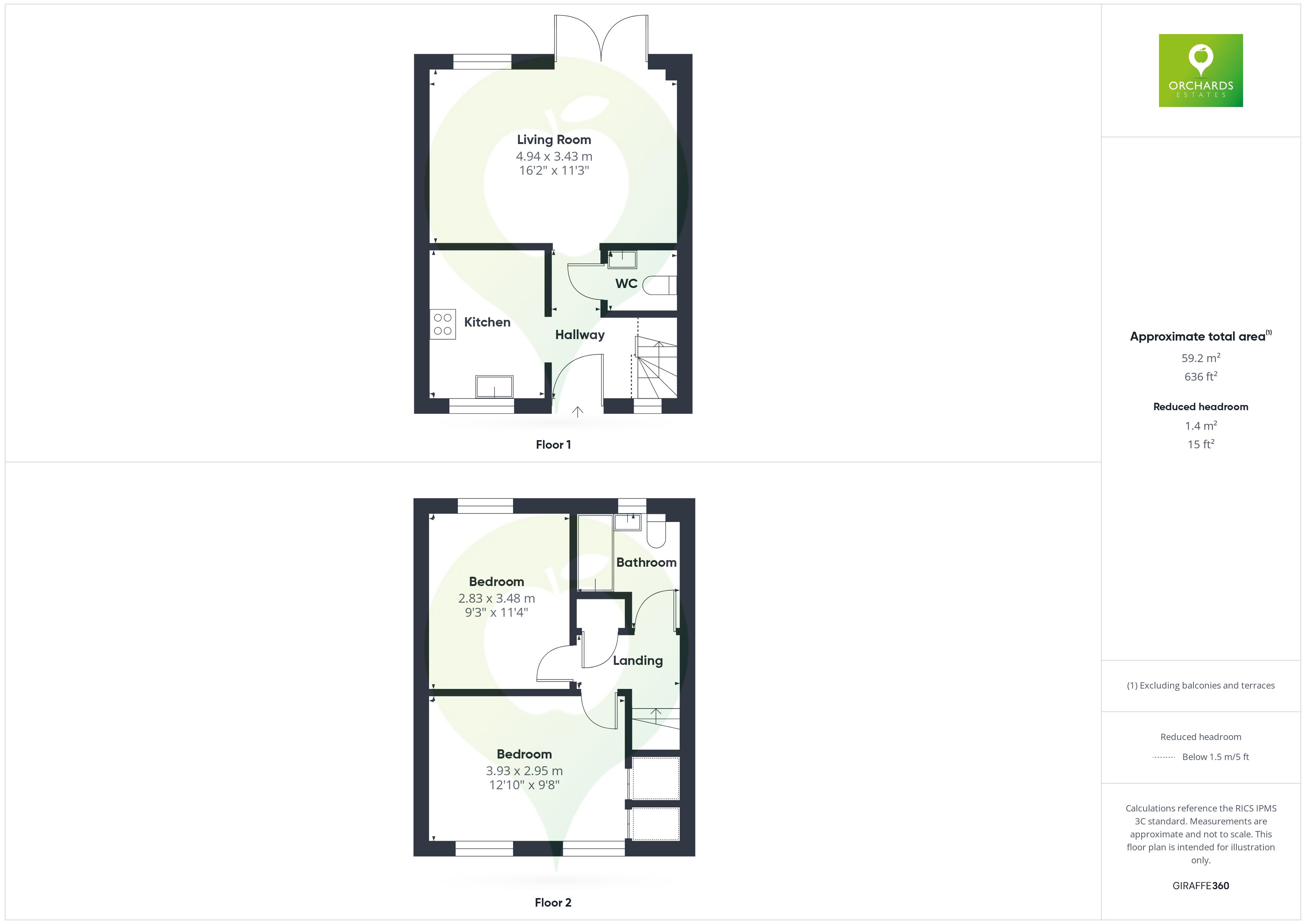 2 bed house for sale in Monarch Road, Crewkerne - Property floorplan