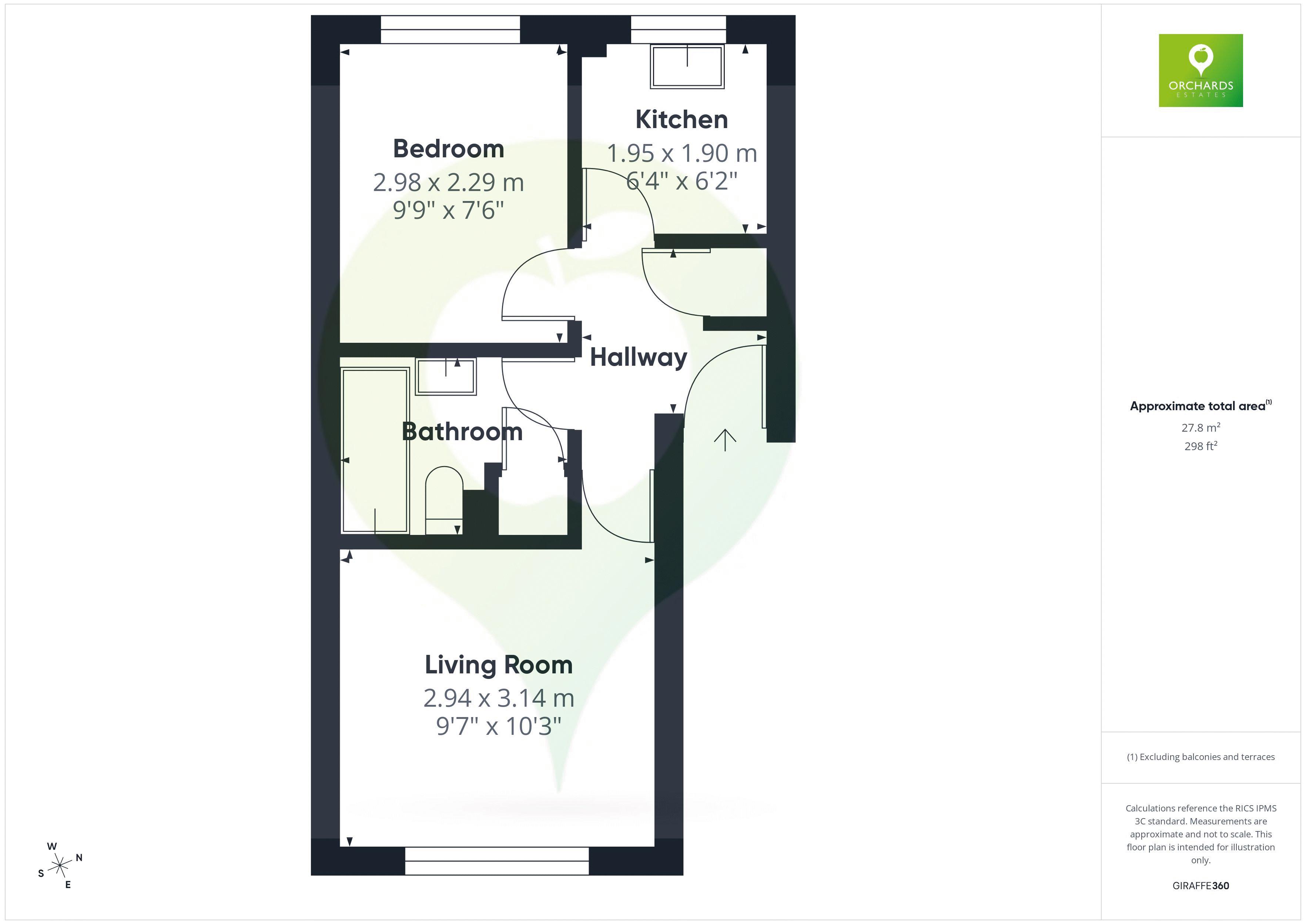 1 bed for sale in Hoopers Lane, Yeovil - Property floorplan