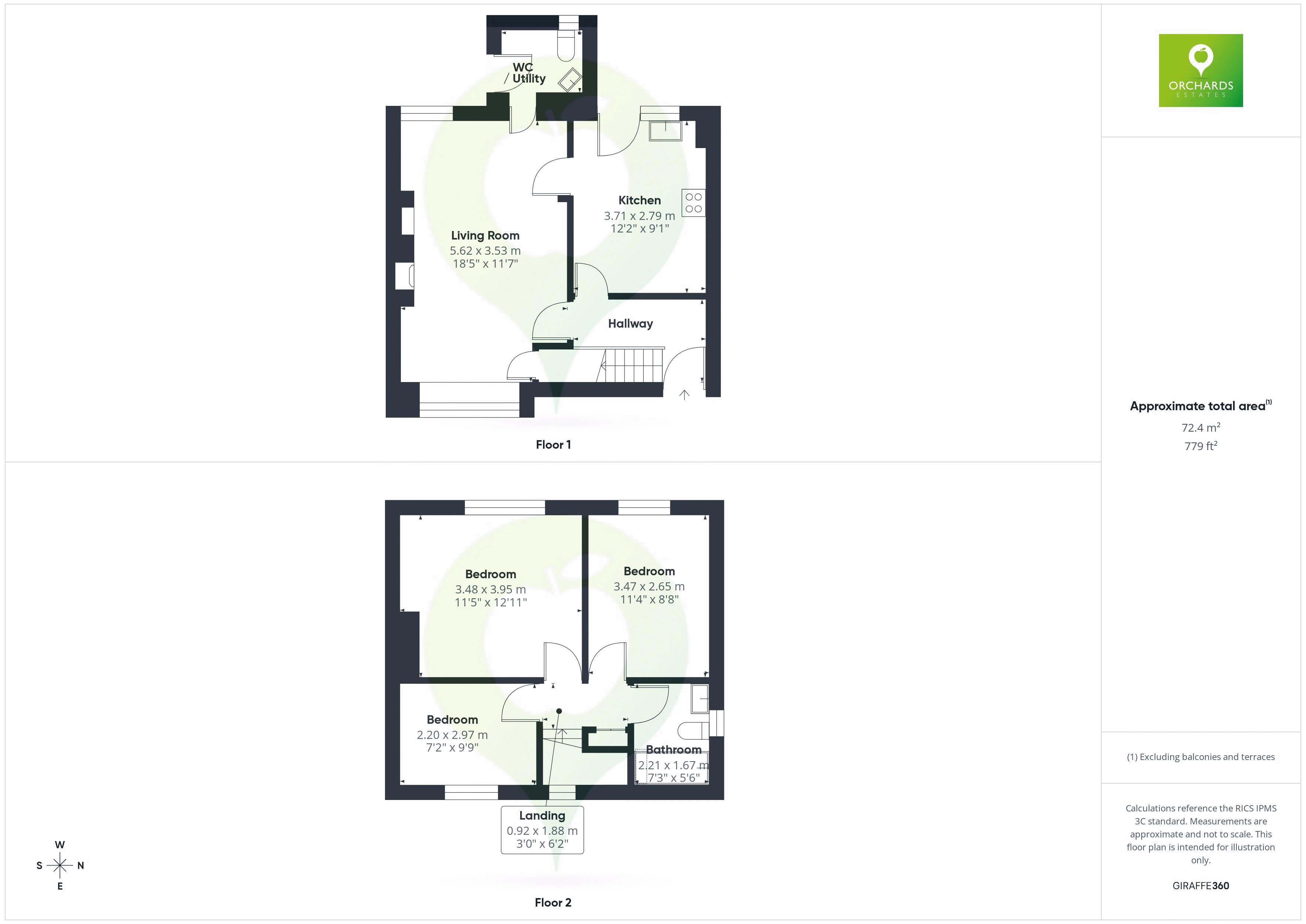 3 bed house for sale in Langlands, Stoke sub Hamdon - Property floorplan