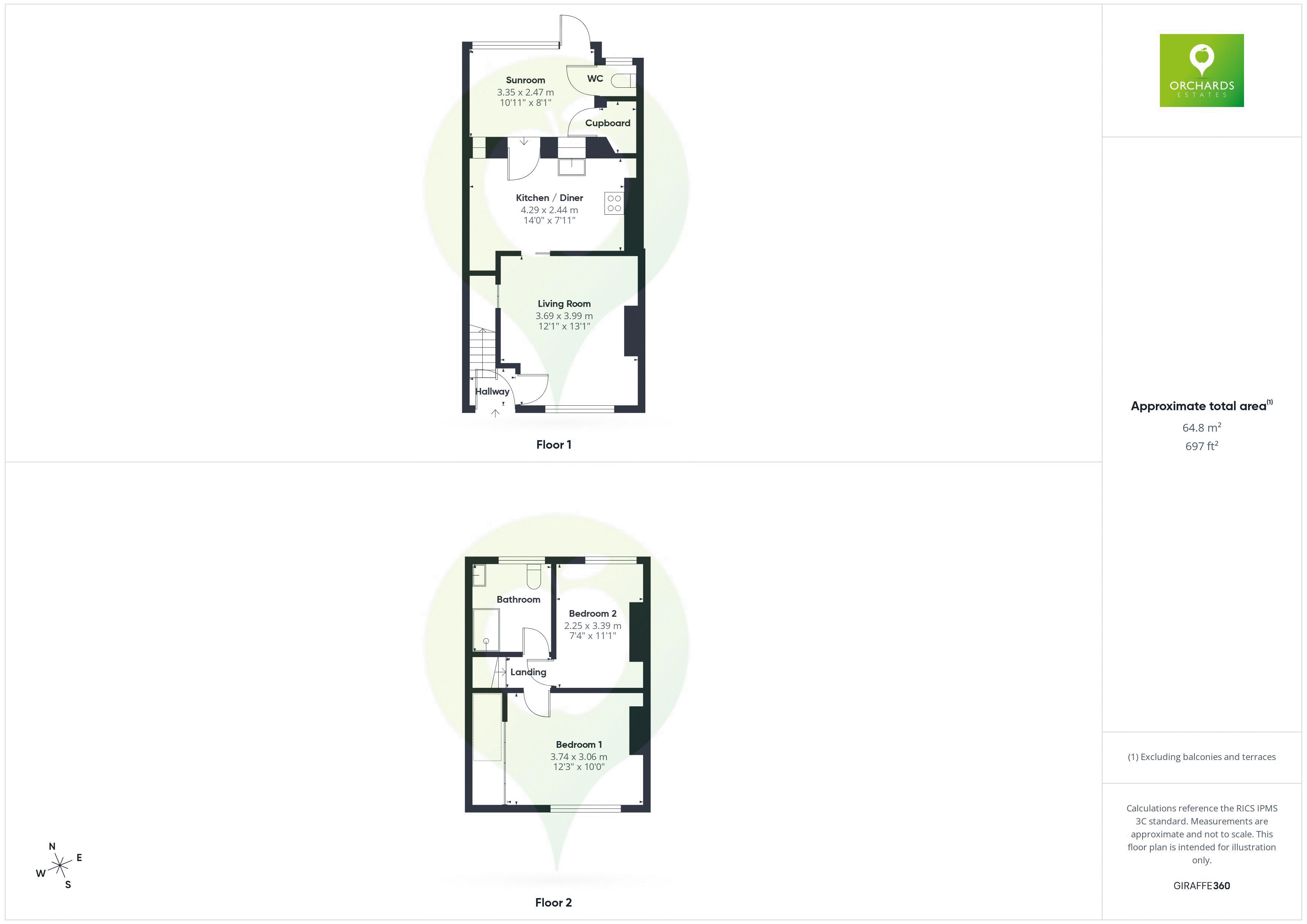 2 bed house to rent in Coat Road, Martock - Property floorplan