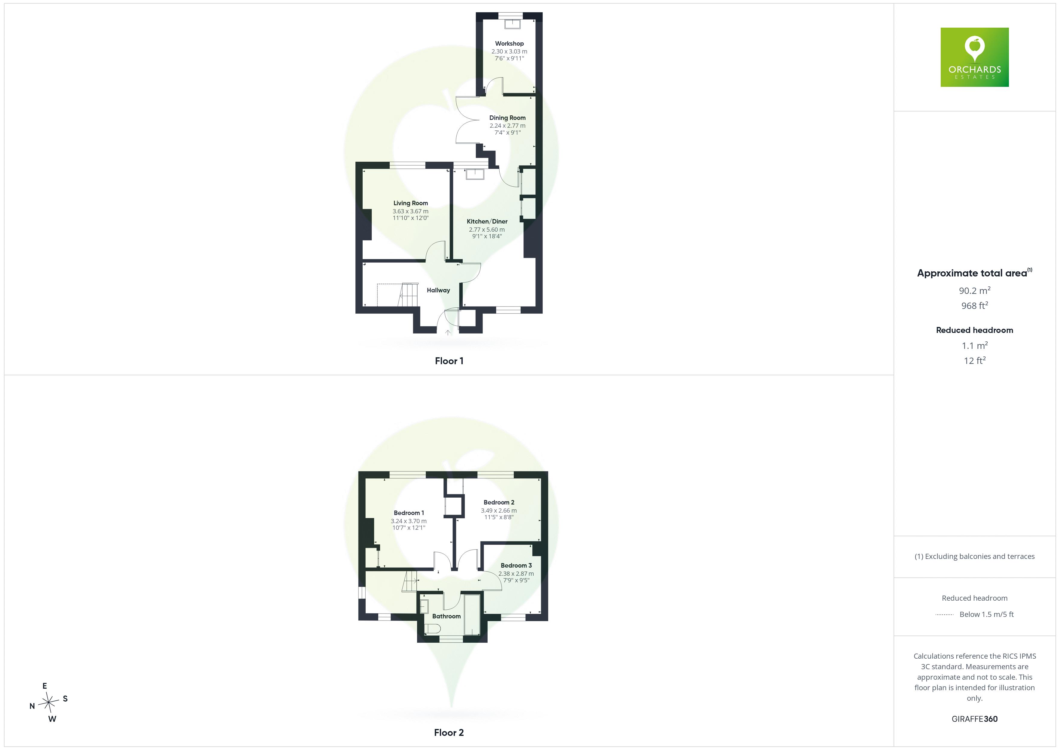 3 bed house for sale in Stonehill, Stoke-Sub-Hamdon - Property floorplan