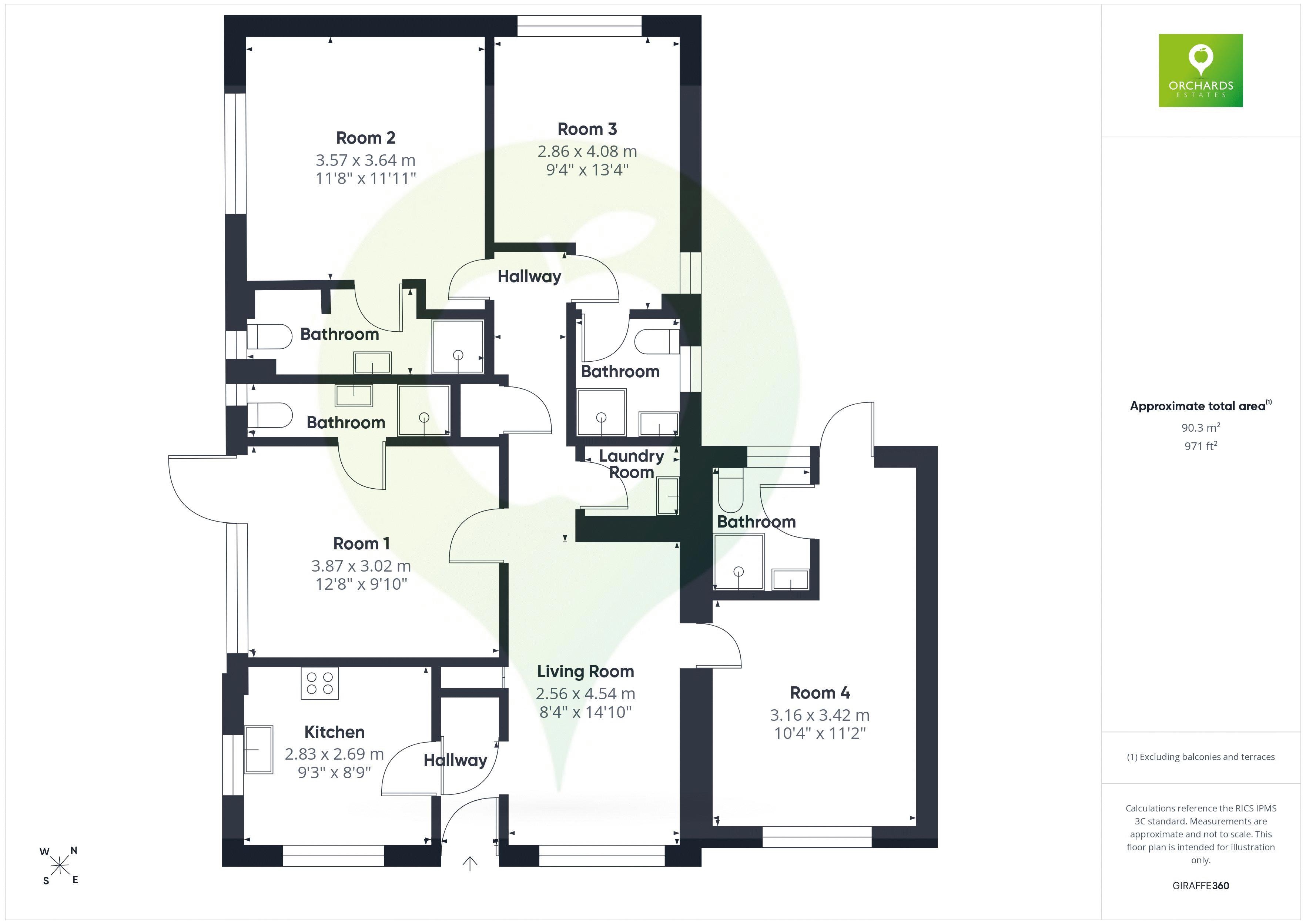 1 bed to rent in Abbots Way, Yeovil - Property floorplan