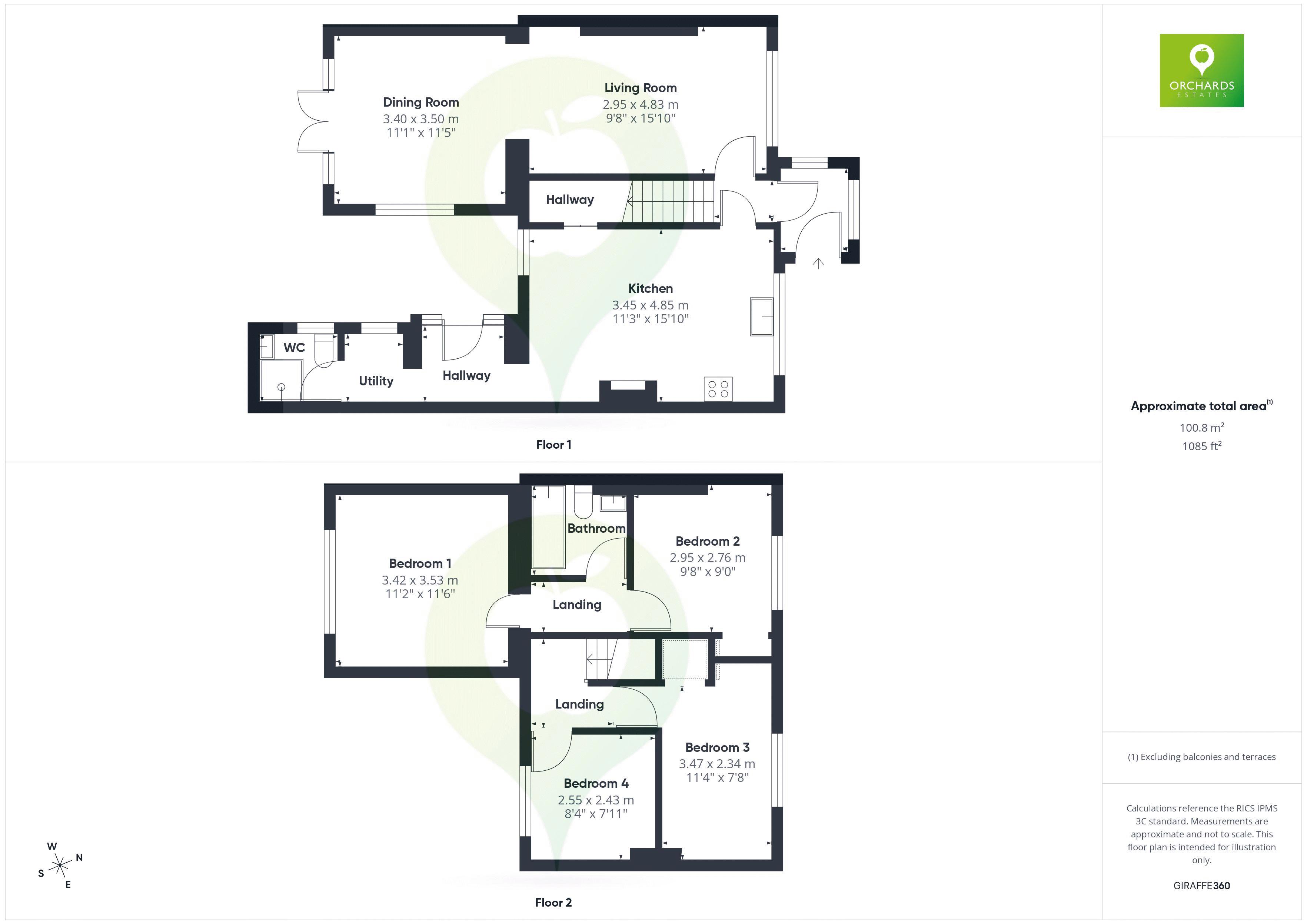 4 bed house to rent in Witcombe Lane, Martock - Property floorplan