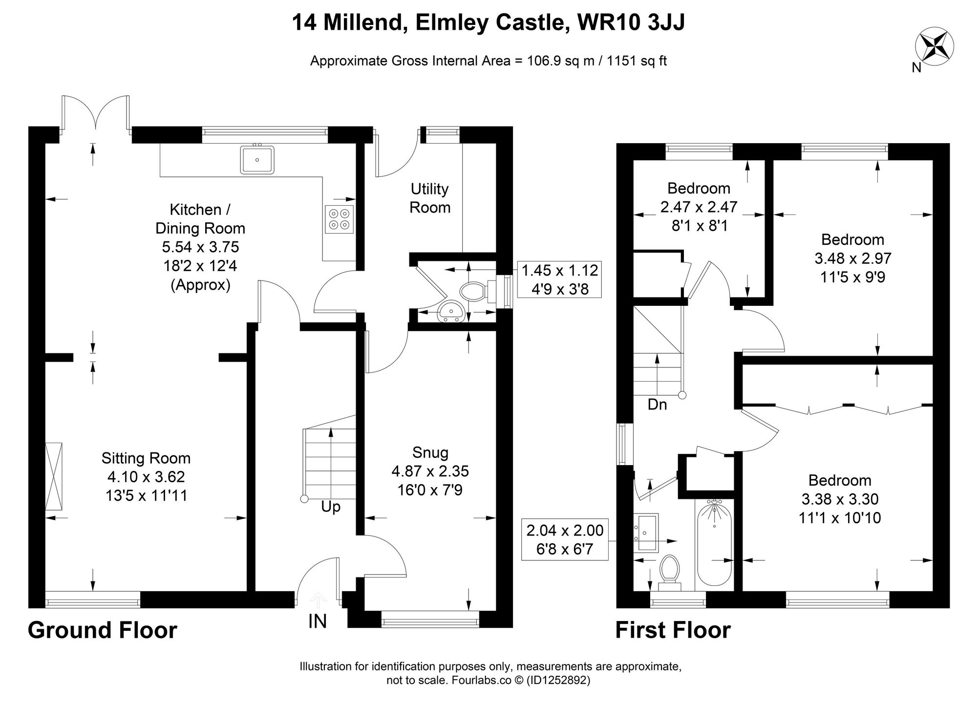 3 bed detached house for sale in Millend, Pershore - Property floorplan