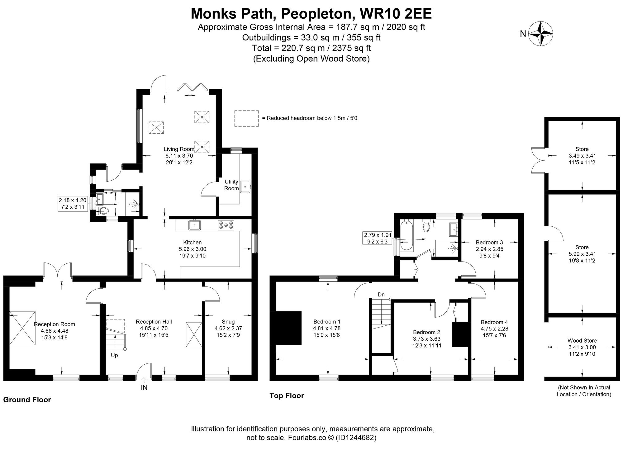 4 bed detached house for sale in Peopleton, Pershore - Property floorplan